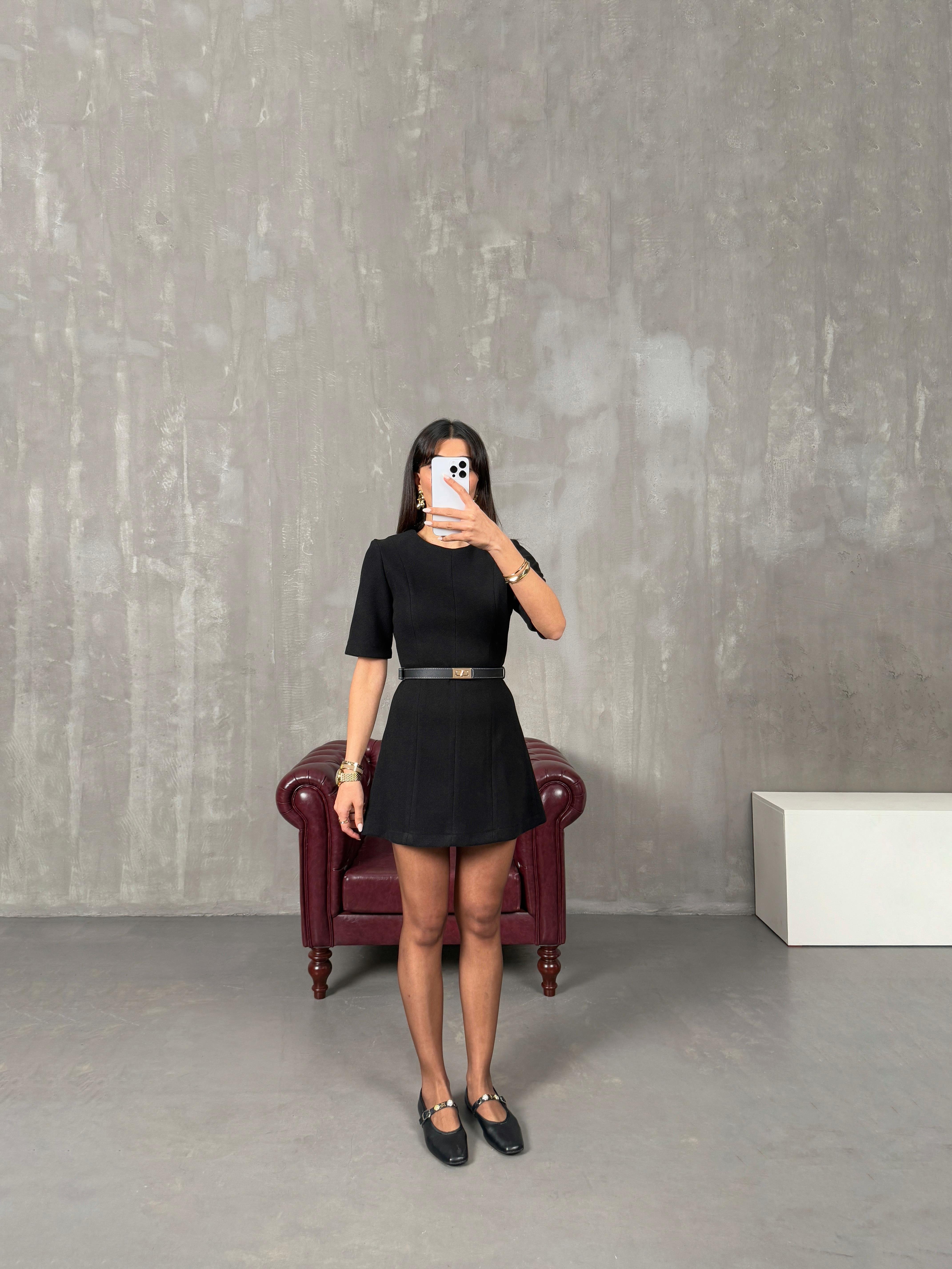 Senita Siyah ZR Model Kaşe ElbiseGausELBİSEGU100334