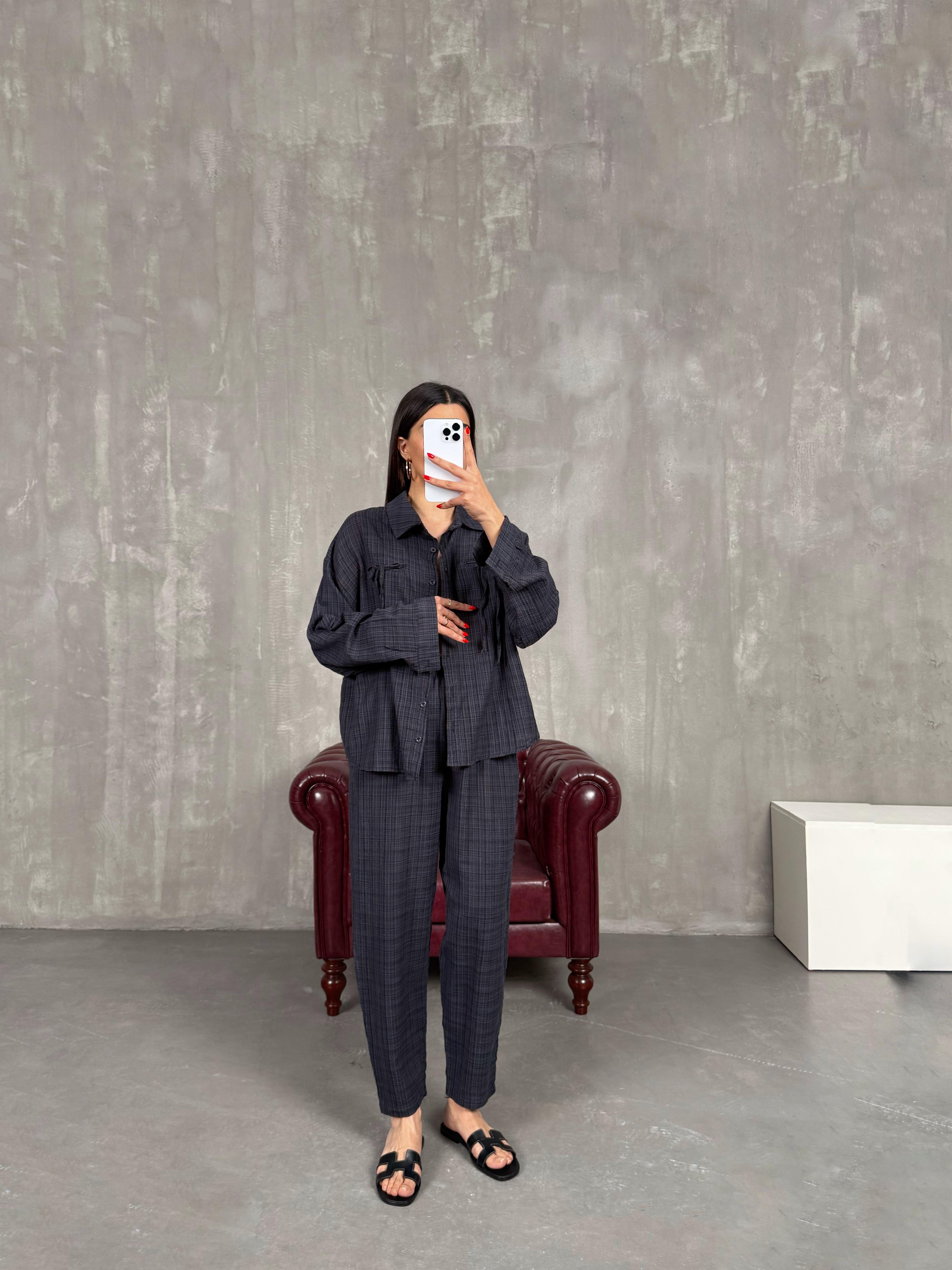 Antrasit Kareli Keten Takım Gaus00194GausTAKIMGU1001455