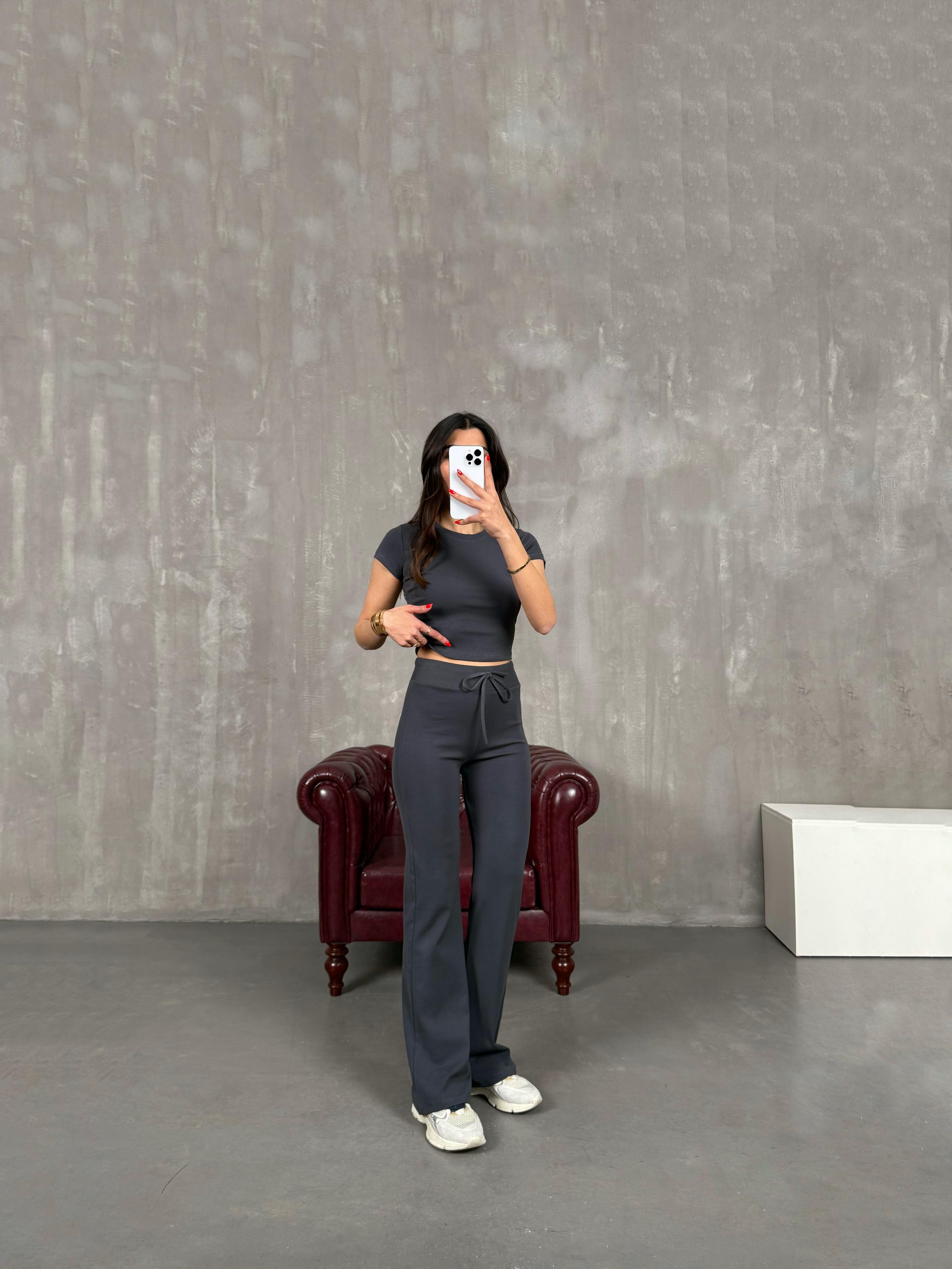 Antrasit Bisiklet Yaka Basic Takım Gaus00175GausTAKIMGU1001404