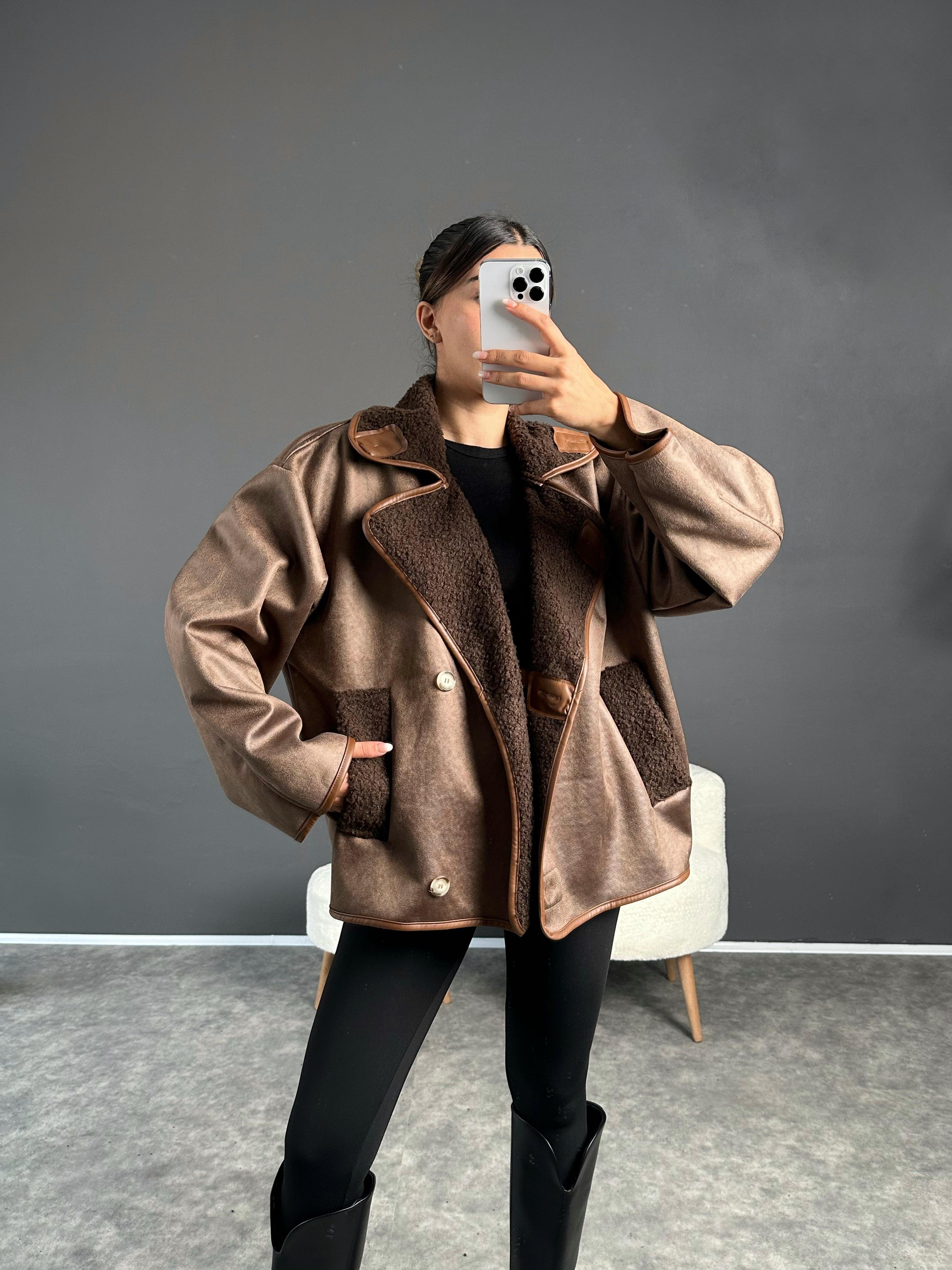 Aurora Kahve İçi Kürklü Ceket