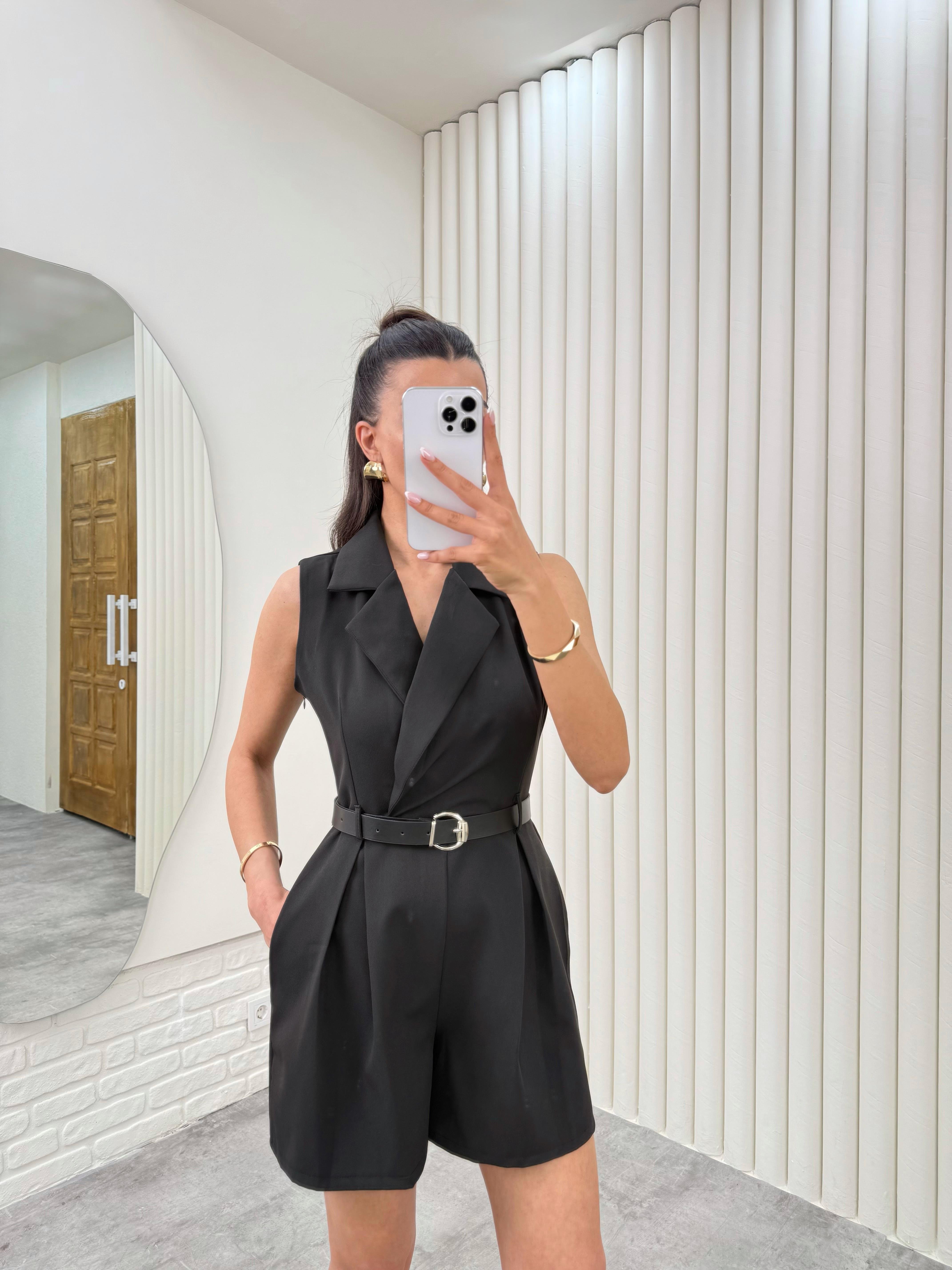 Siyah V Yaka Kemerli Cepli Tulum Gaus00307GausTULUMGU1001703