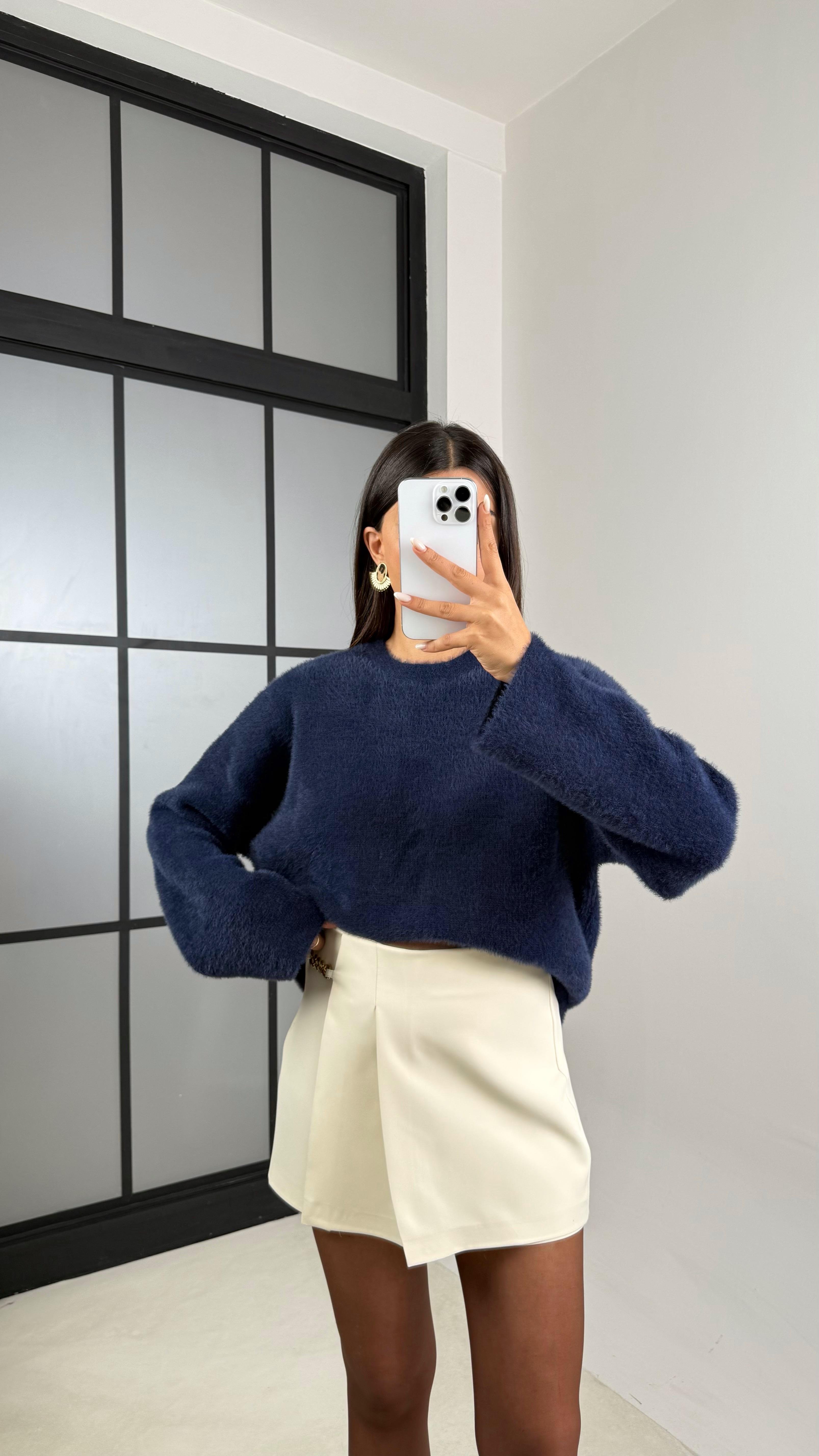 Lacivert Yumuşak Dokulu Triko Kazak GAUS-00508GAUS الكنزات GAUS-00508