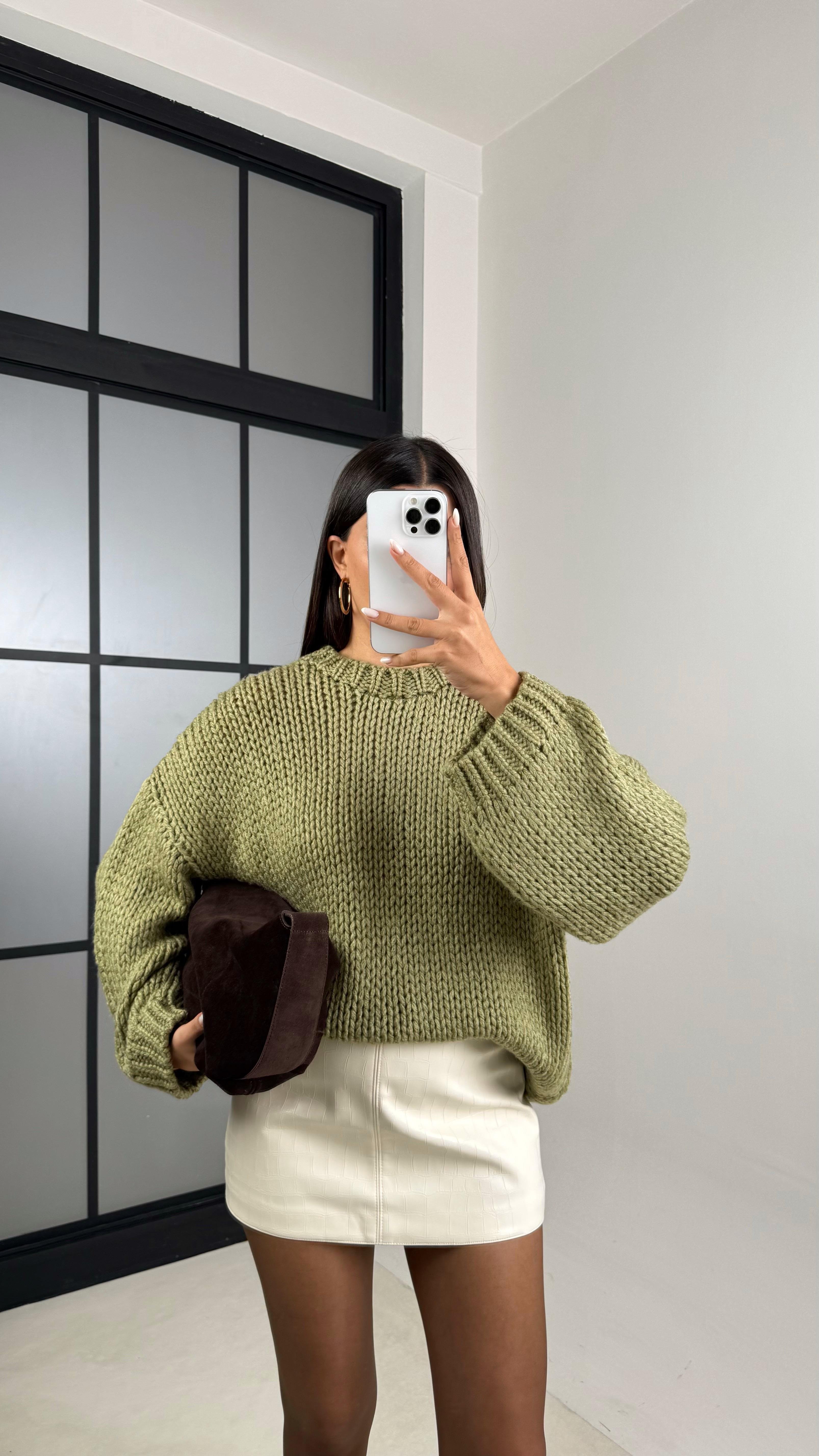 Yeşil Örgü Kazak GAUS-00129GAUSKAZAKGAUS-00129