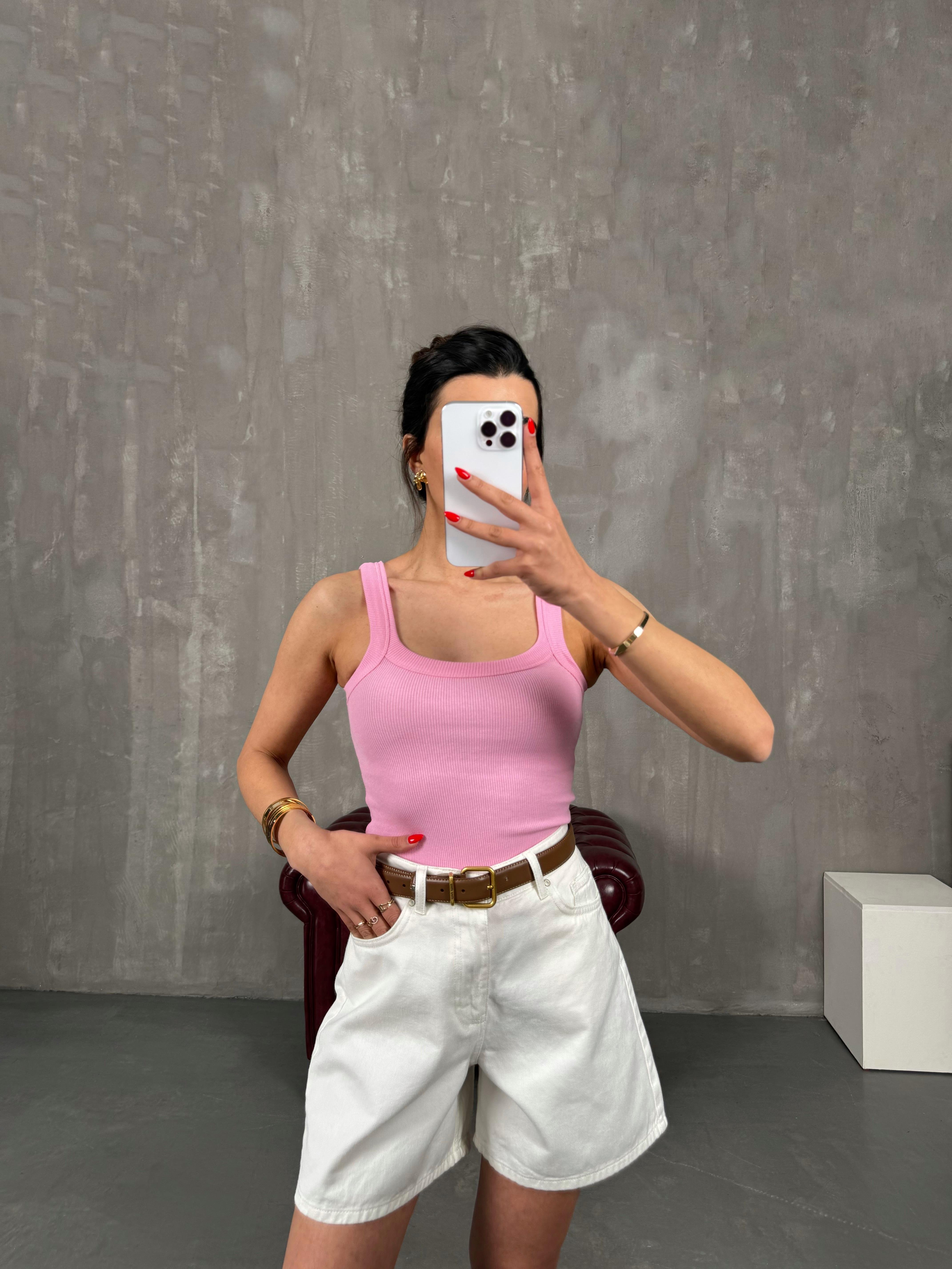 Pembe Askılı Crop Gaus00220GausCROPGU1001504