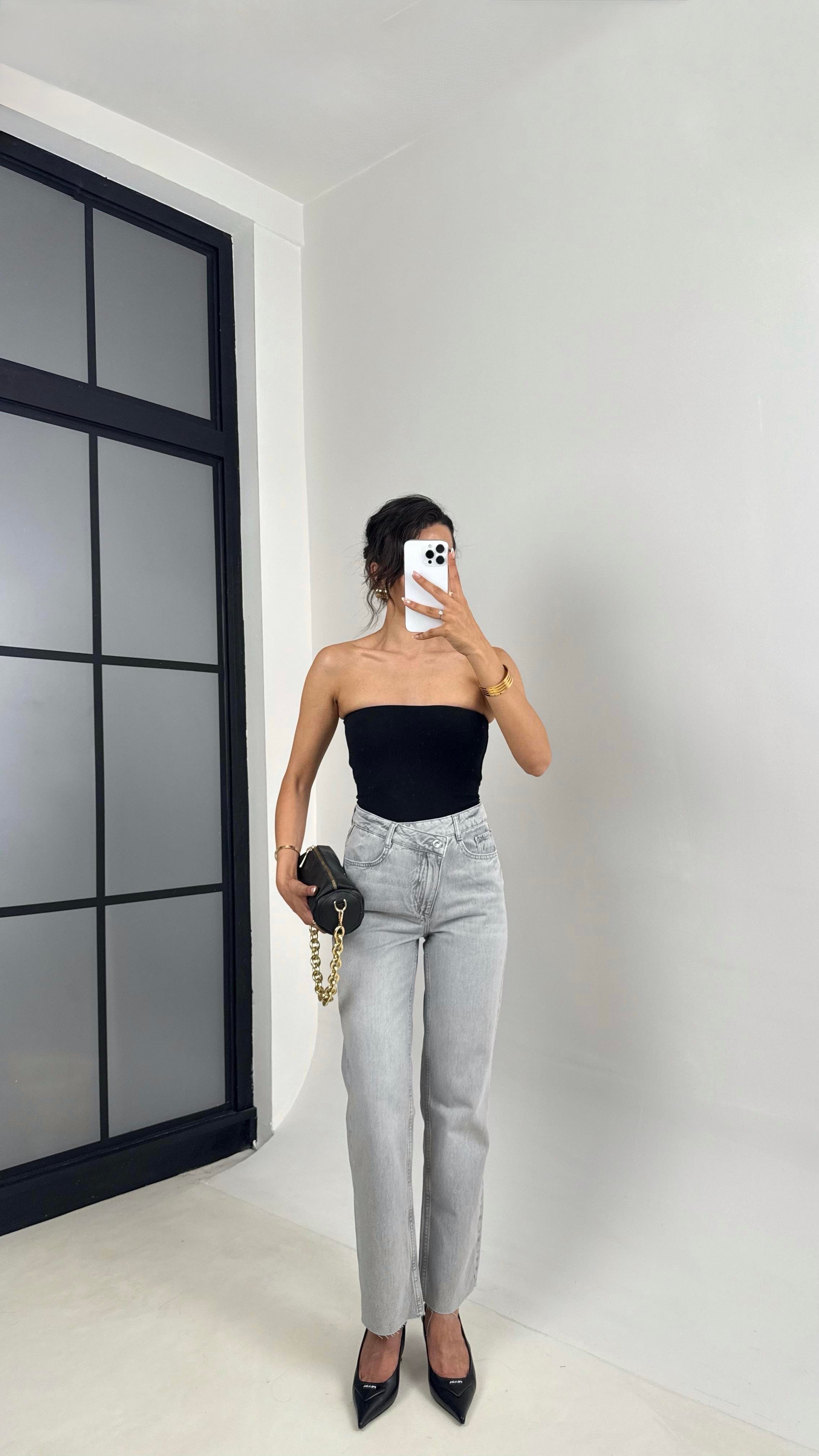 Gri ZR Muadil Kesik Paça Straight Jean Gaus00637GausDENİM PANTOLONGU1002485