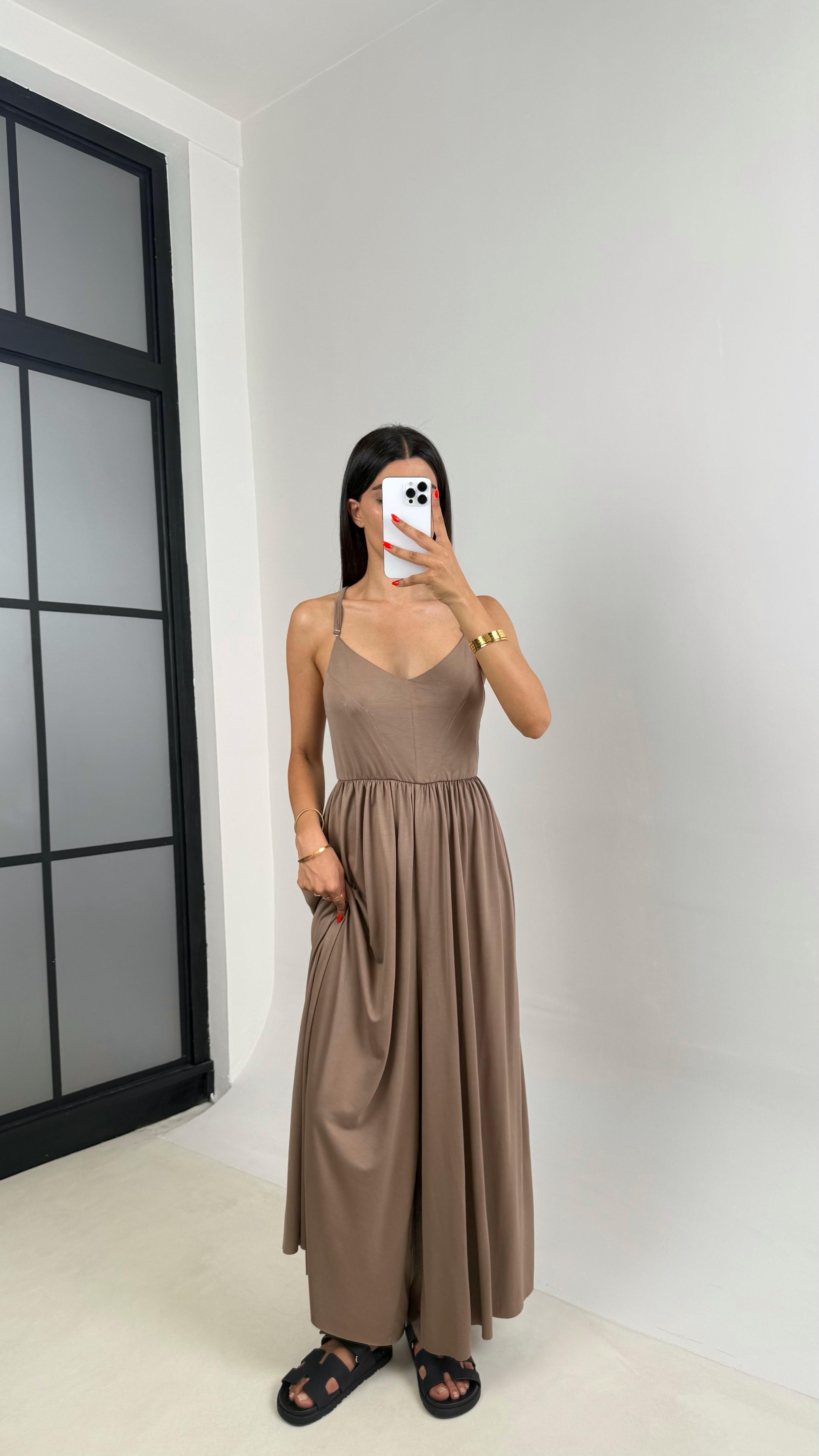 Vizon Gri Ayarlanabilir Askılı OYS Muadil Tulum Gaus00697GAUS الأوفرول Gaus00697