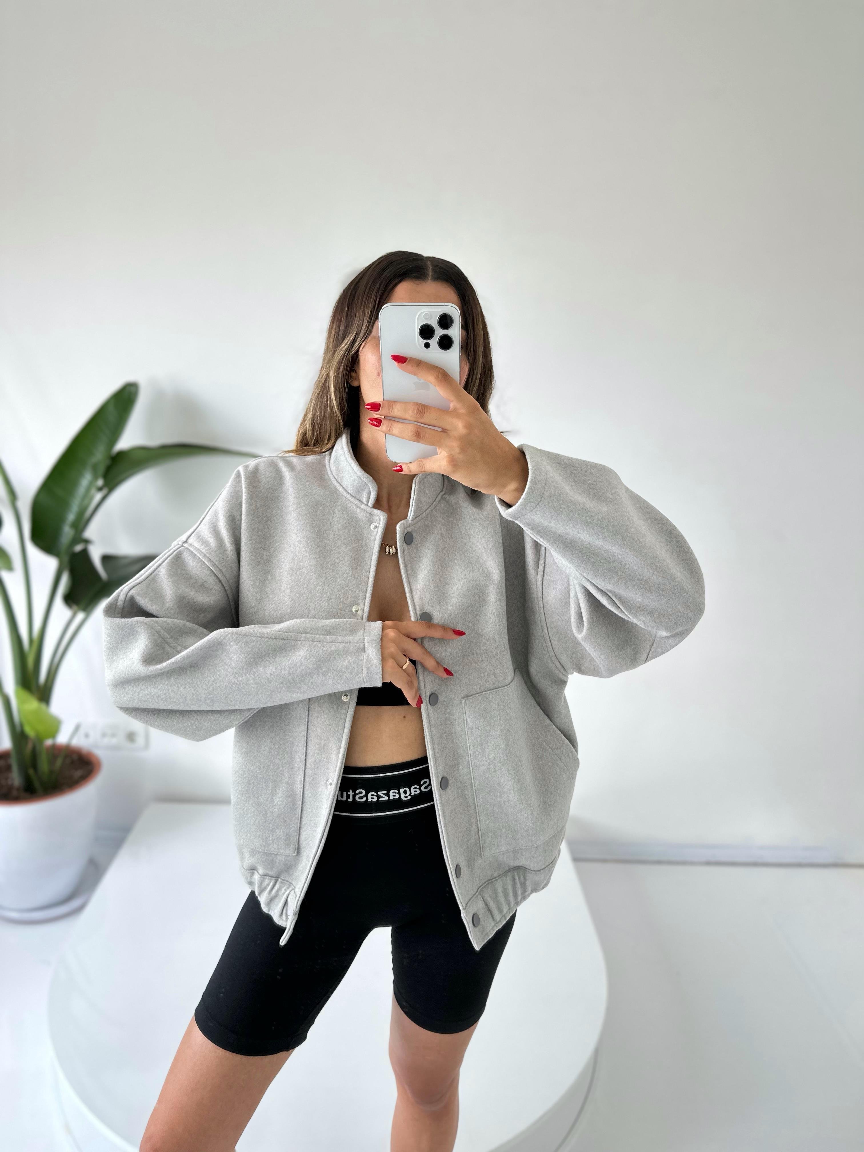 Bej Oversize Kaşe CeketGausCEKETGU001847