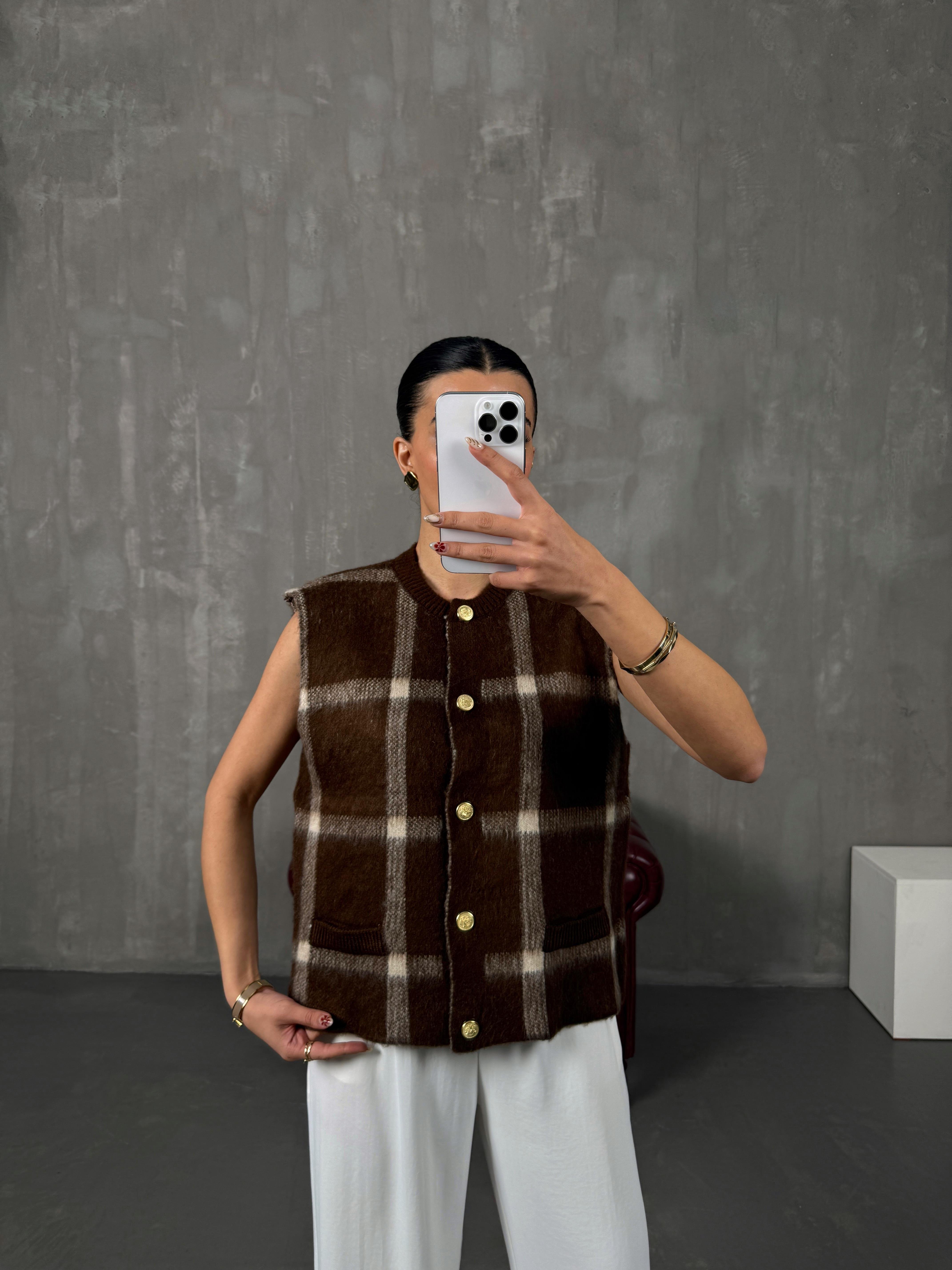 Eliya Kahve Cep Detaylı MD YelekGausYELEKGU100191