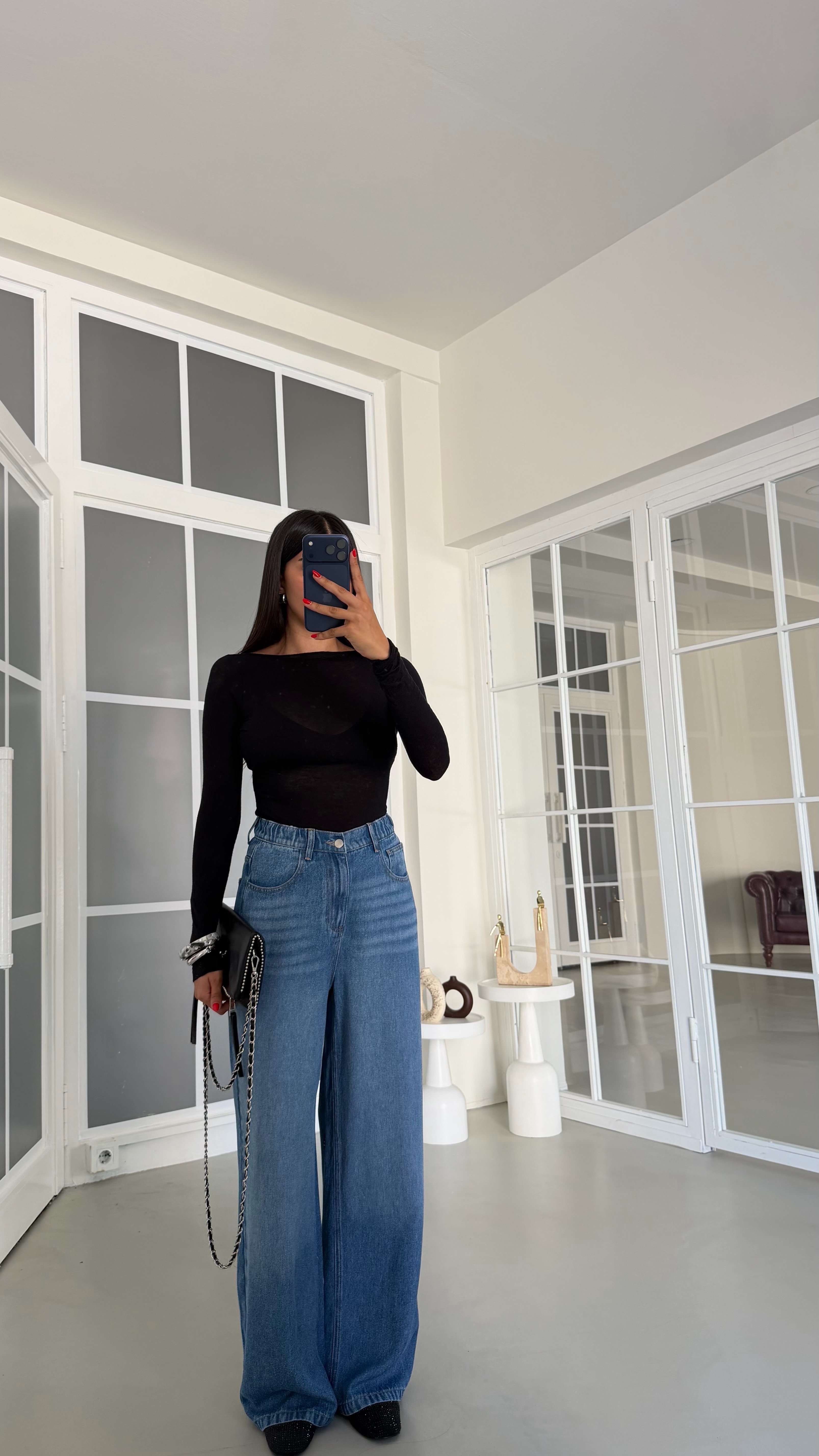 Mavi Beli Lastikli Geniş Paça Jean GAUS-01876GAUSDENİM PANTOLONGAUS-01876
