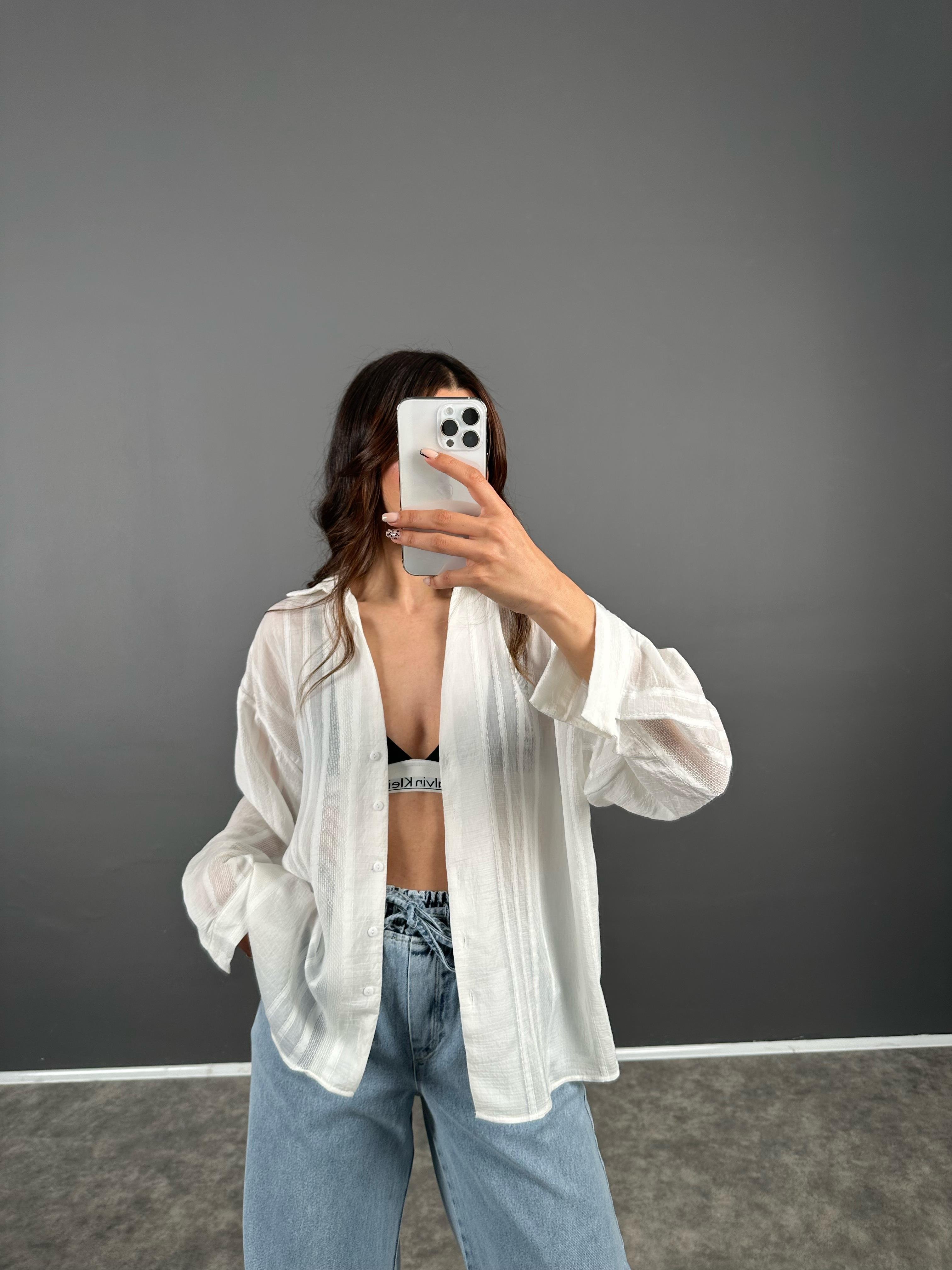 Leds Beyaz Premium Gömlek 