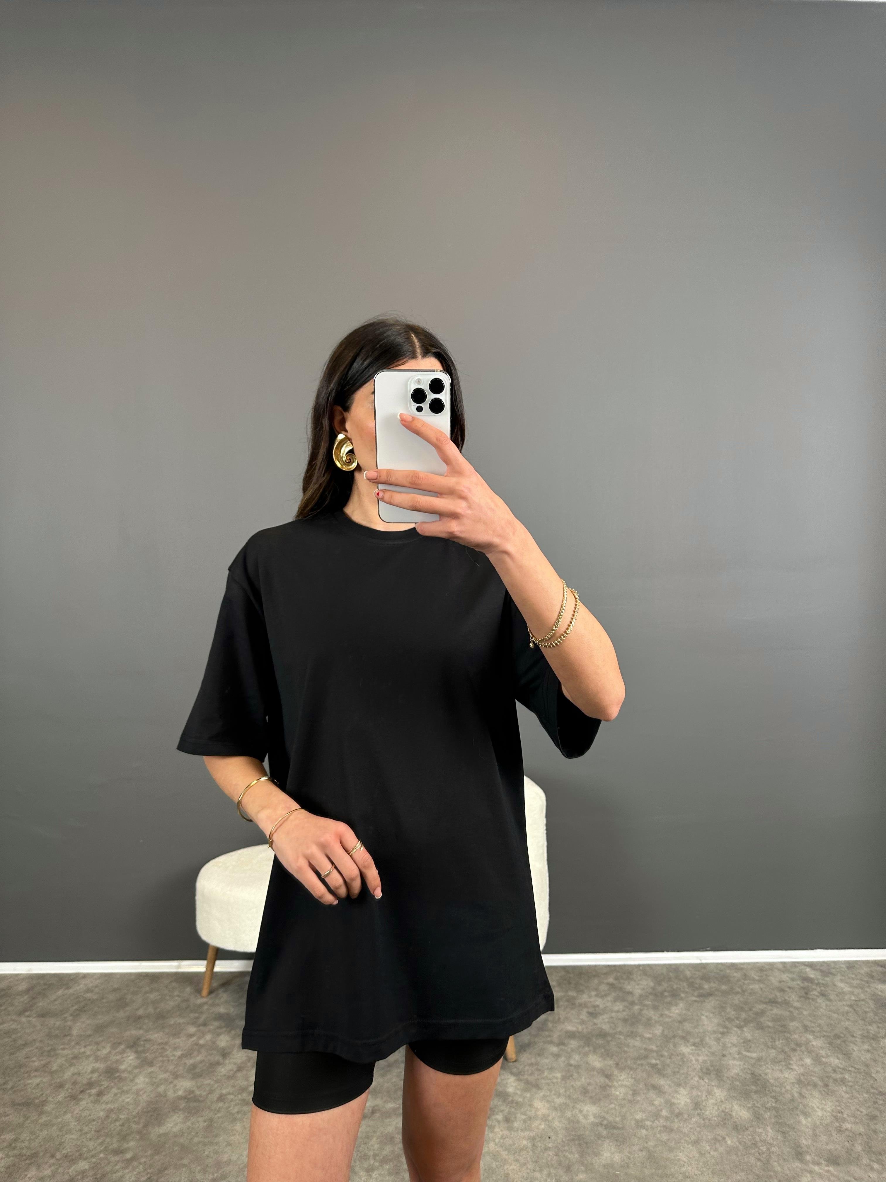 Now Siyah Oversize Tshirt 