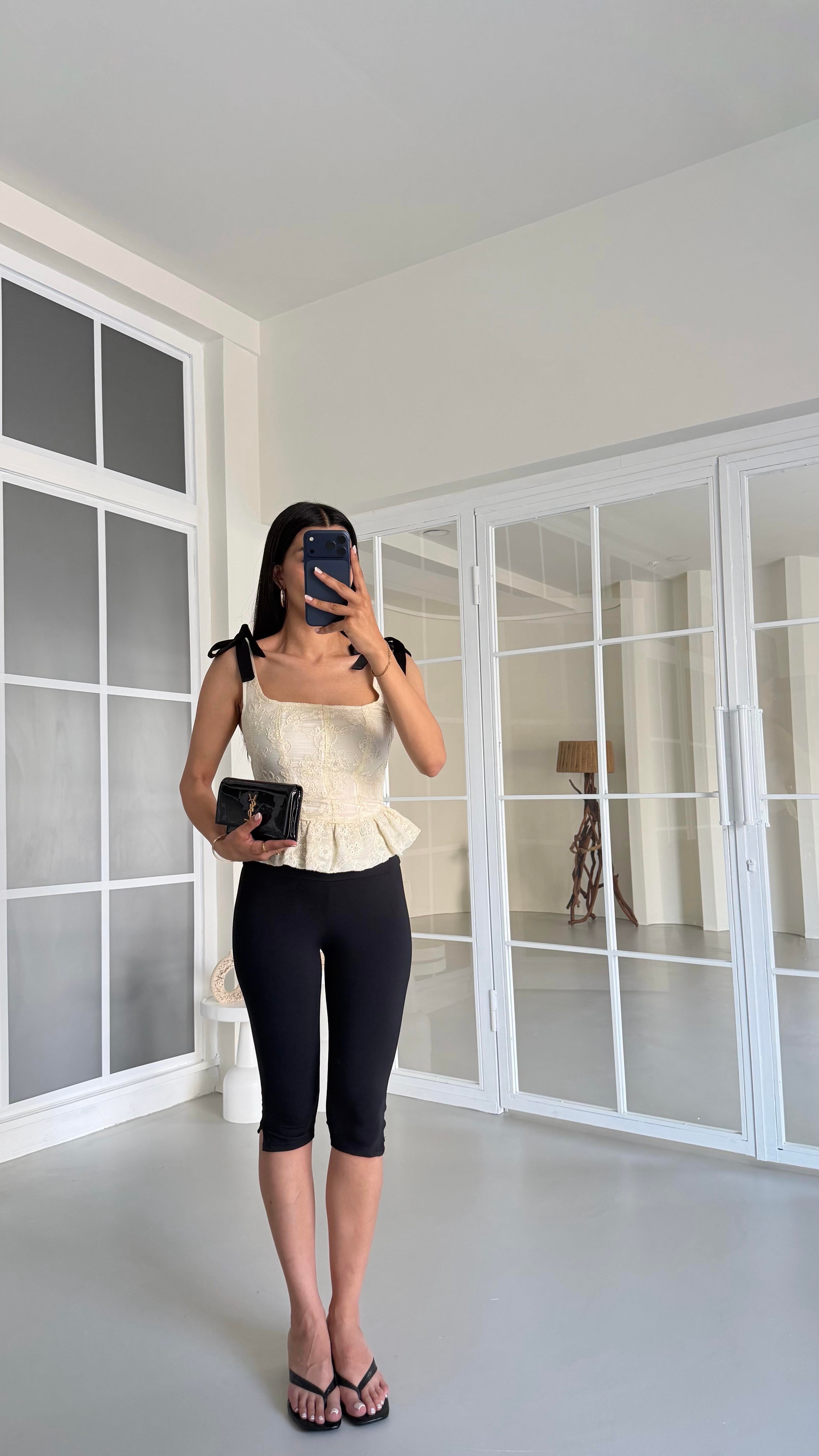 Siyah Capri Tayt GAUS-01529GAUSTAYTGAUS-01529