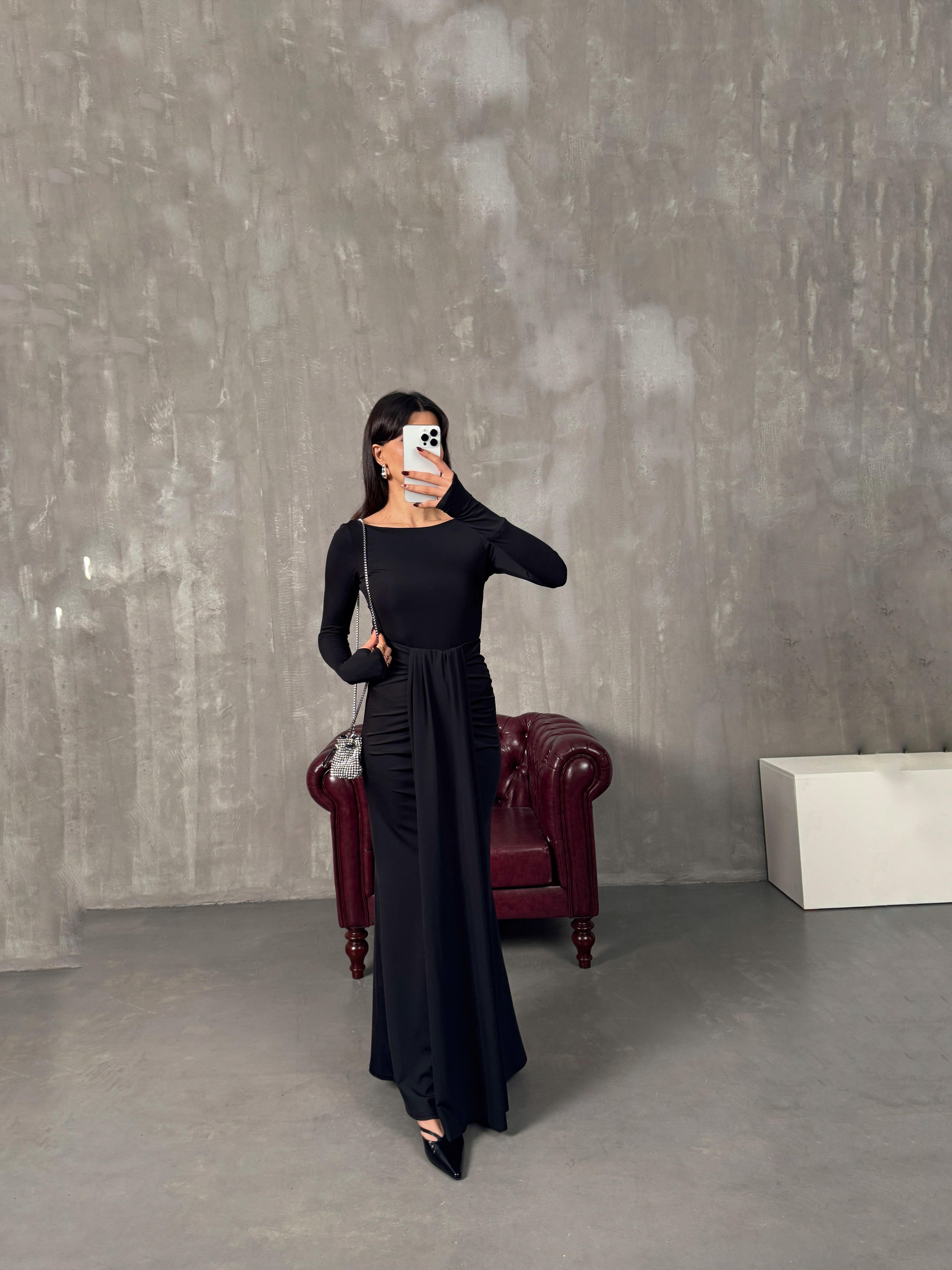 Bonita Siyah Bodysuit Etek Tasarım Takım
