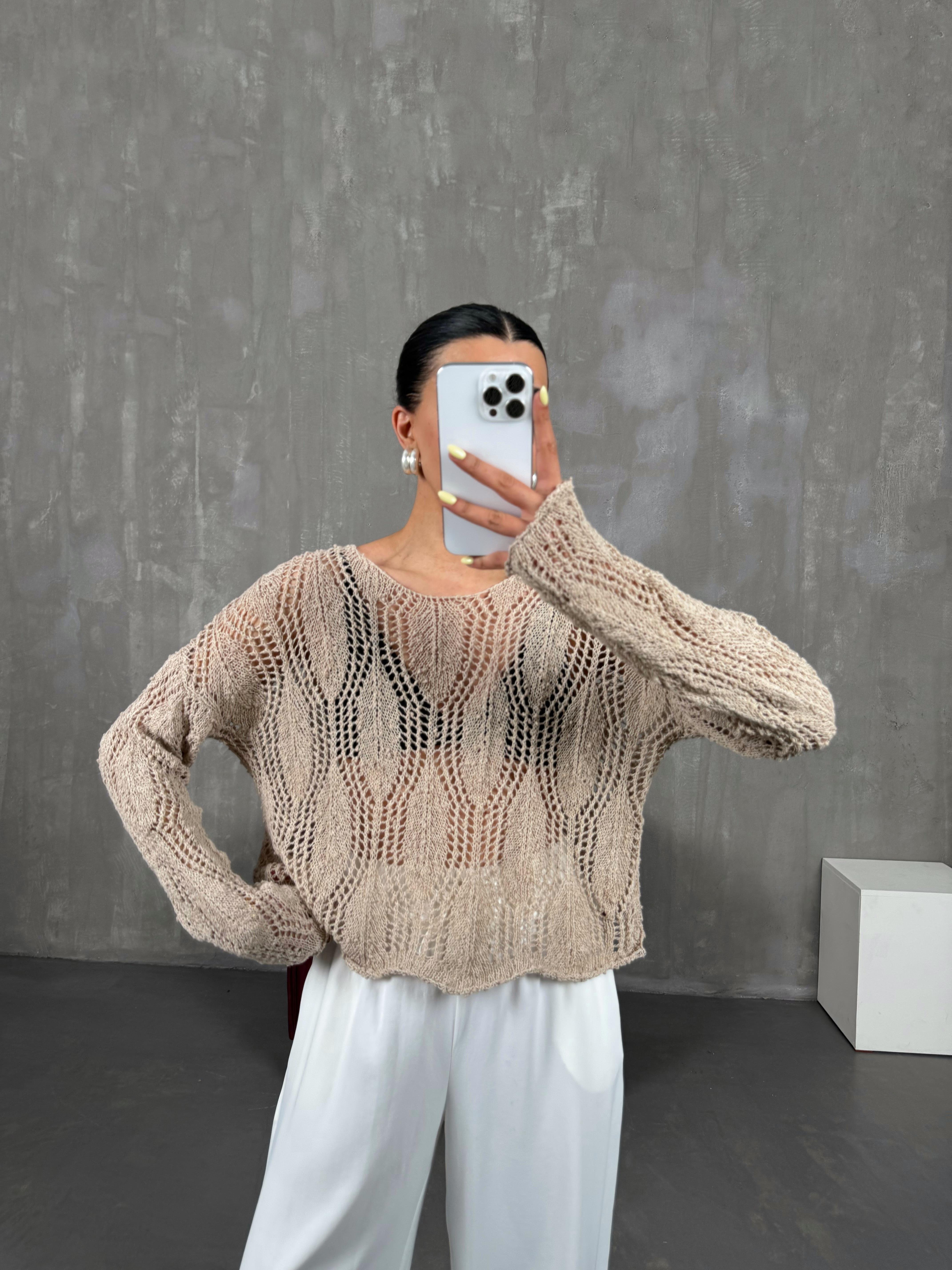 تريكو مخرّم لون مينك Gaus00089