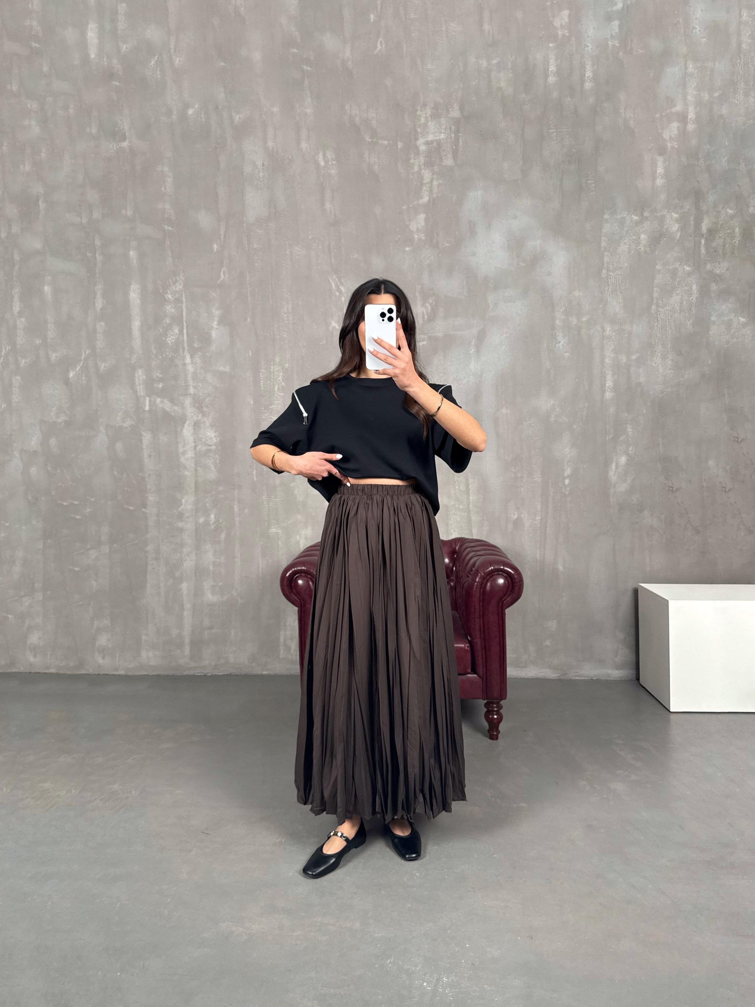 Barle Acı Kahve Astarlı Pinterest Kırışık Etek