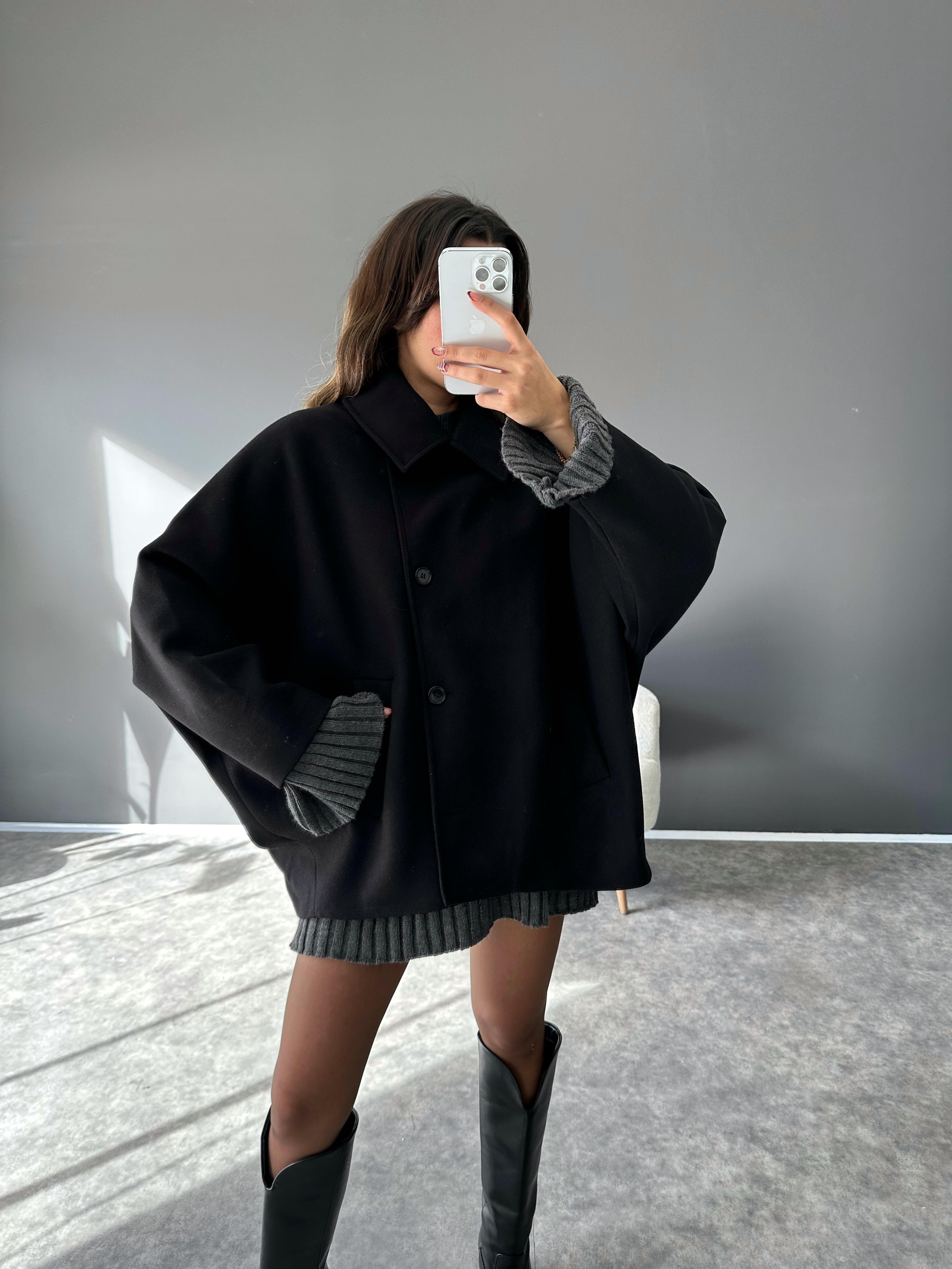 Rome Siyah Yarasa Kol Kaban 