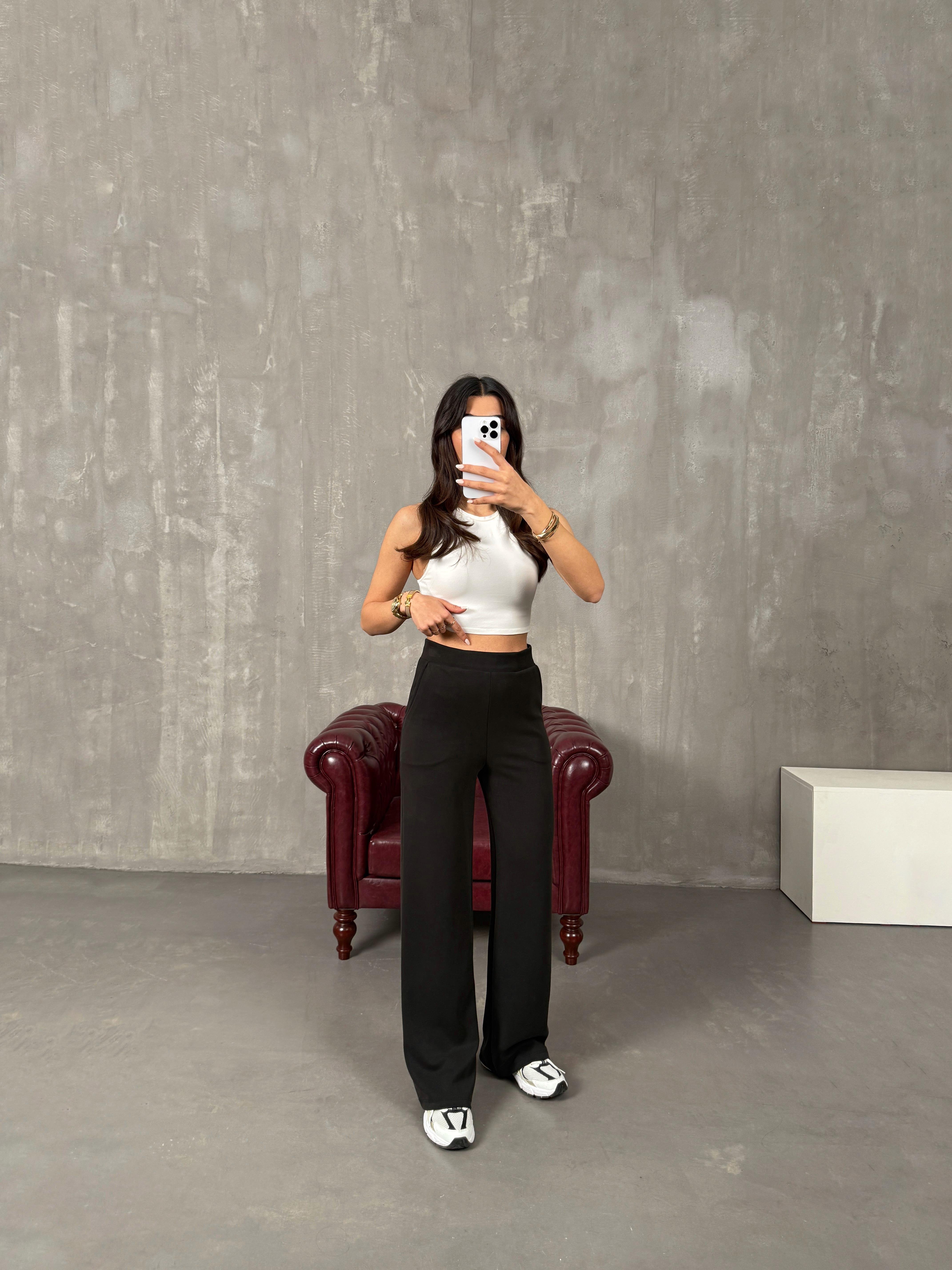 Rafel Siyah Oys Model Rahat Pantolon