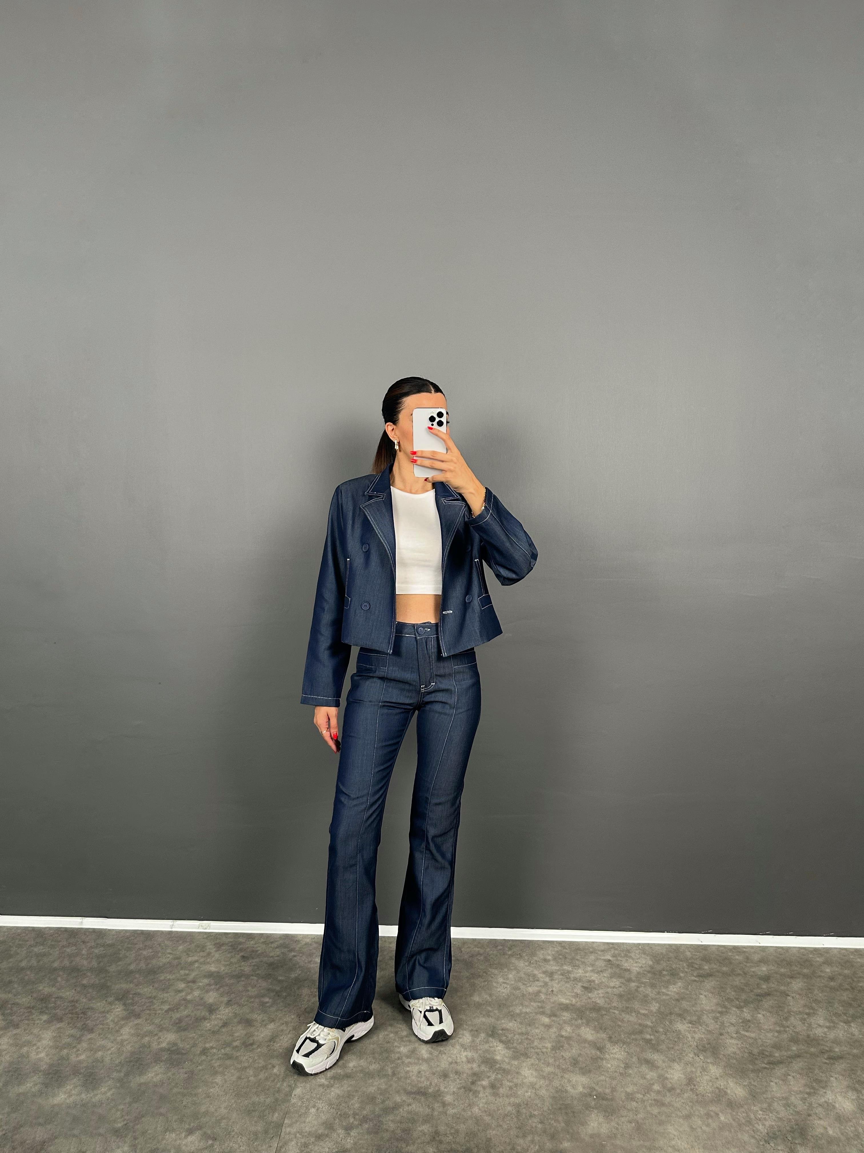Jack Mavi Tensel Denim Ceket Pantolon TakımGausTAKIMGU008902