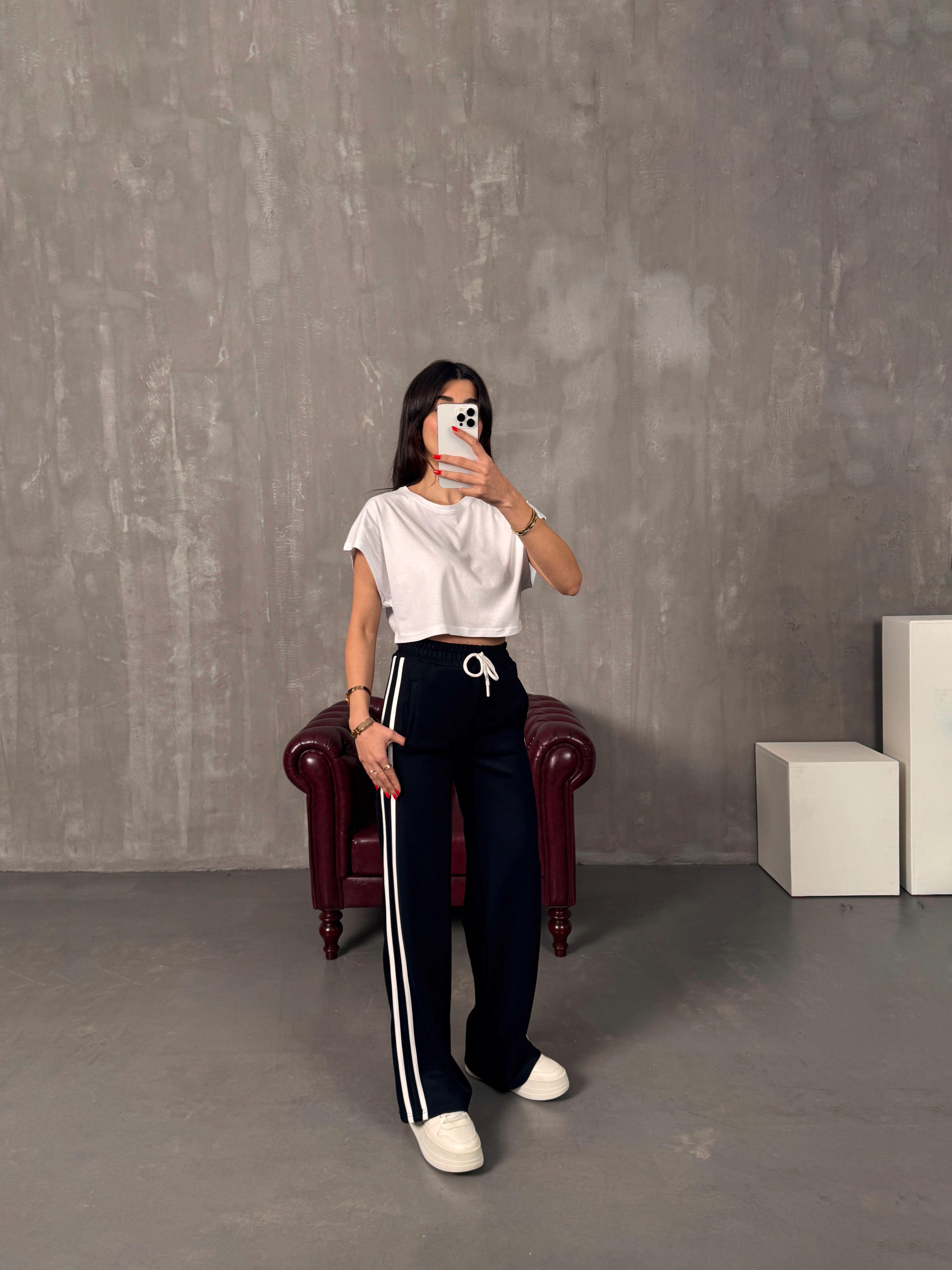 Faus Siyah Şeritli Modal Eşofman AltıGausEŞOFMANGU00904228