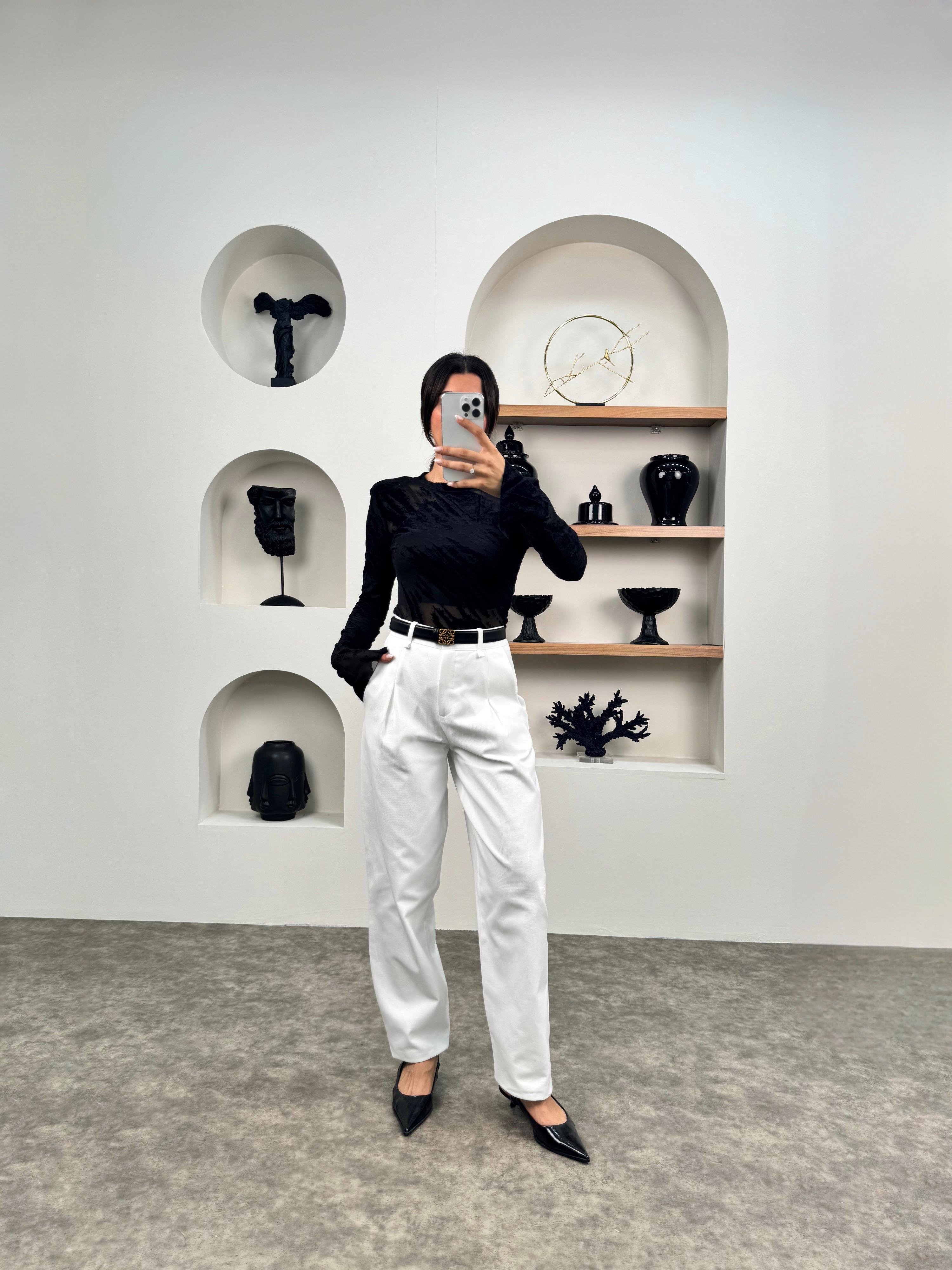 Sug Beyaz Gabardin Havuç PantolonGausPANTOLONGU0090372