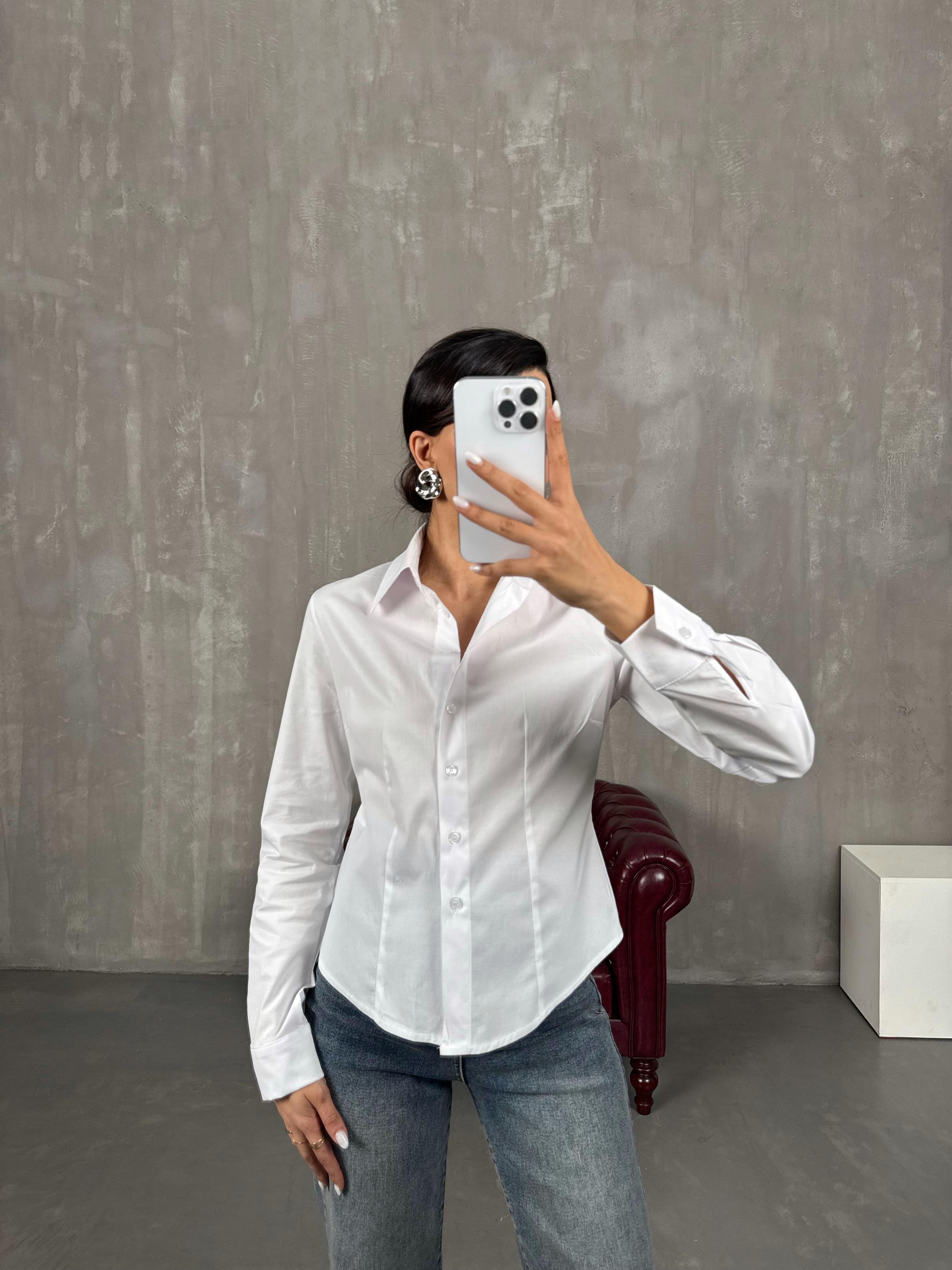 قميص سليم فيت أبيض Gaus00039