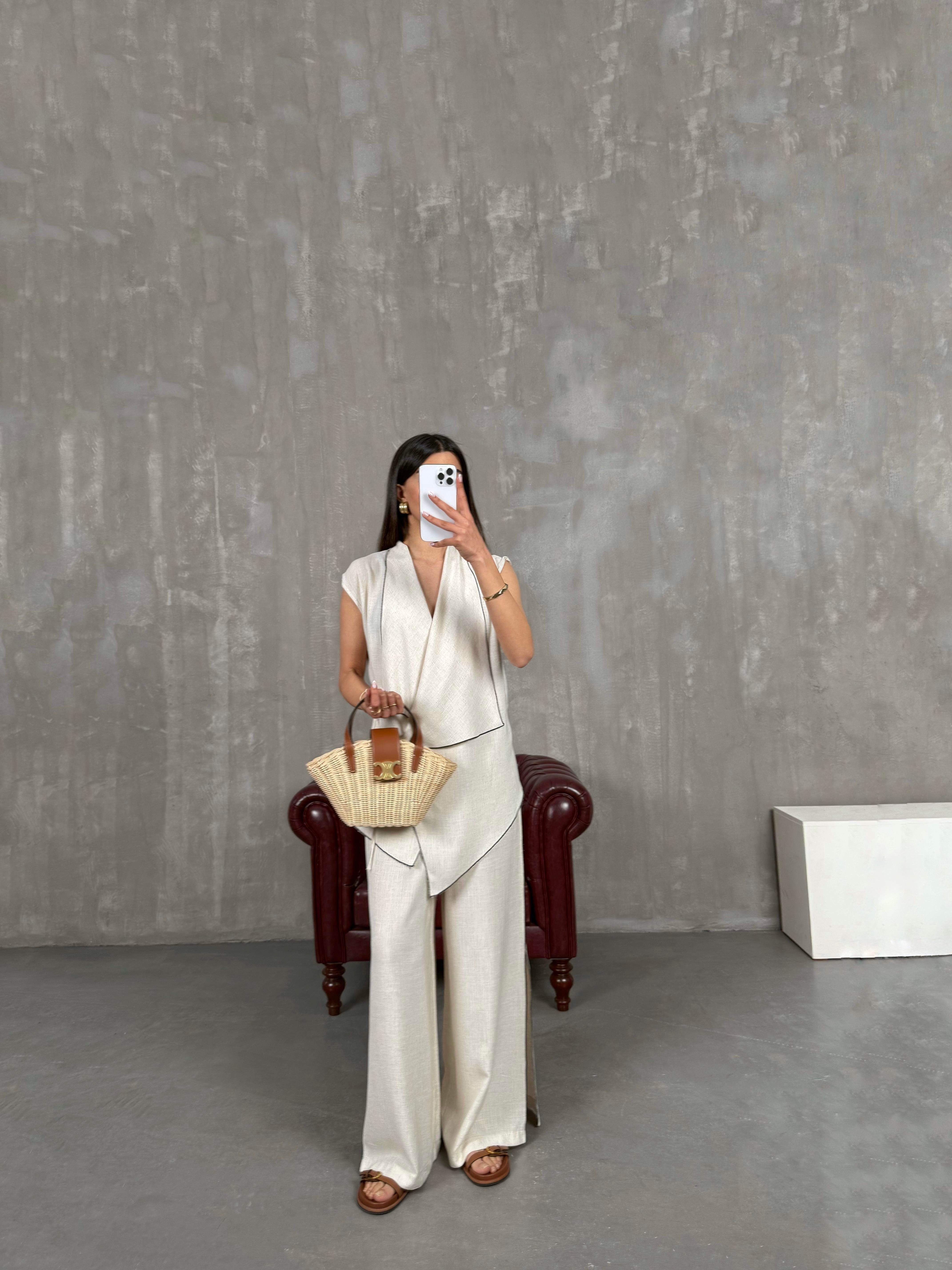 Md Muadil Taş Premium Bağlama Detaylı Yırtmaçlı Takım Gaus00270GausTAKIMGU1001623