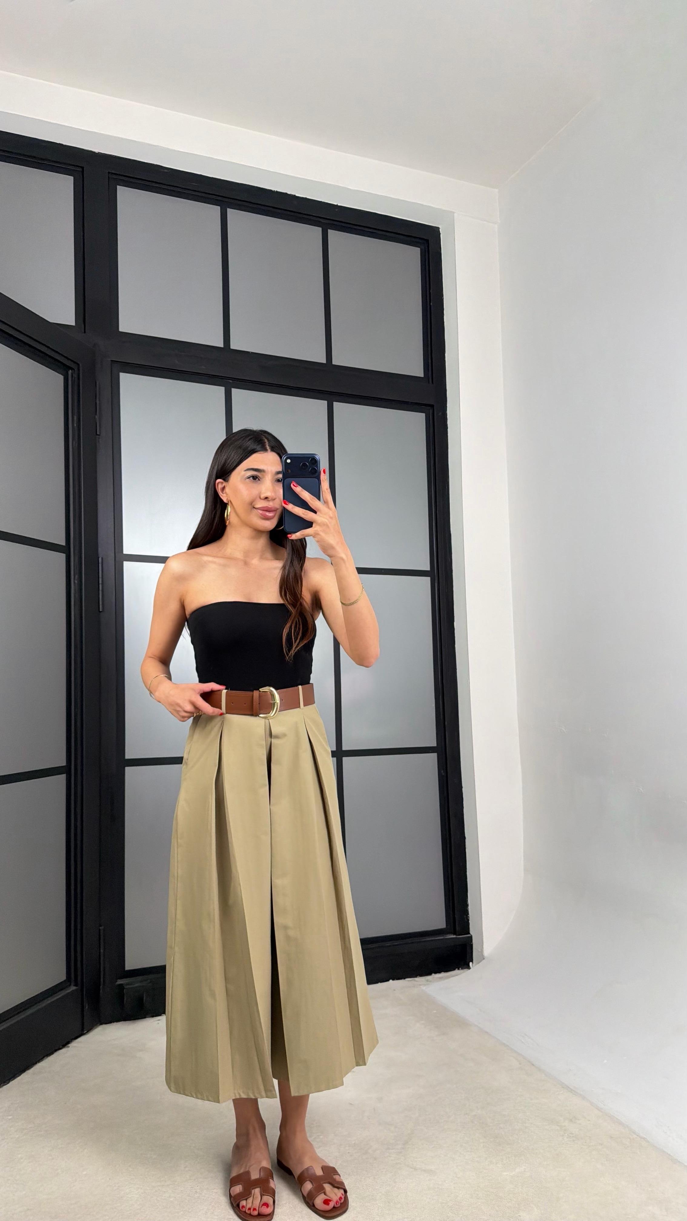 Yeşil Kemerli Etek Pantolon GAUS-01571GAUSPANTOLONGAUS-01571