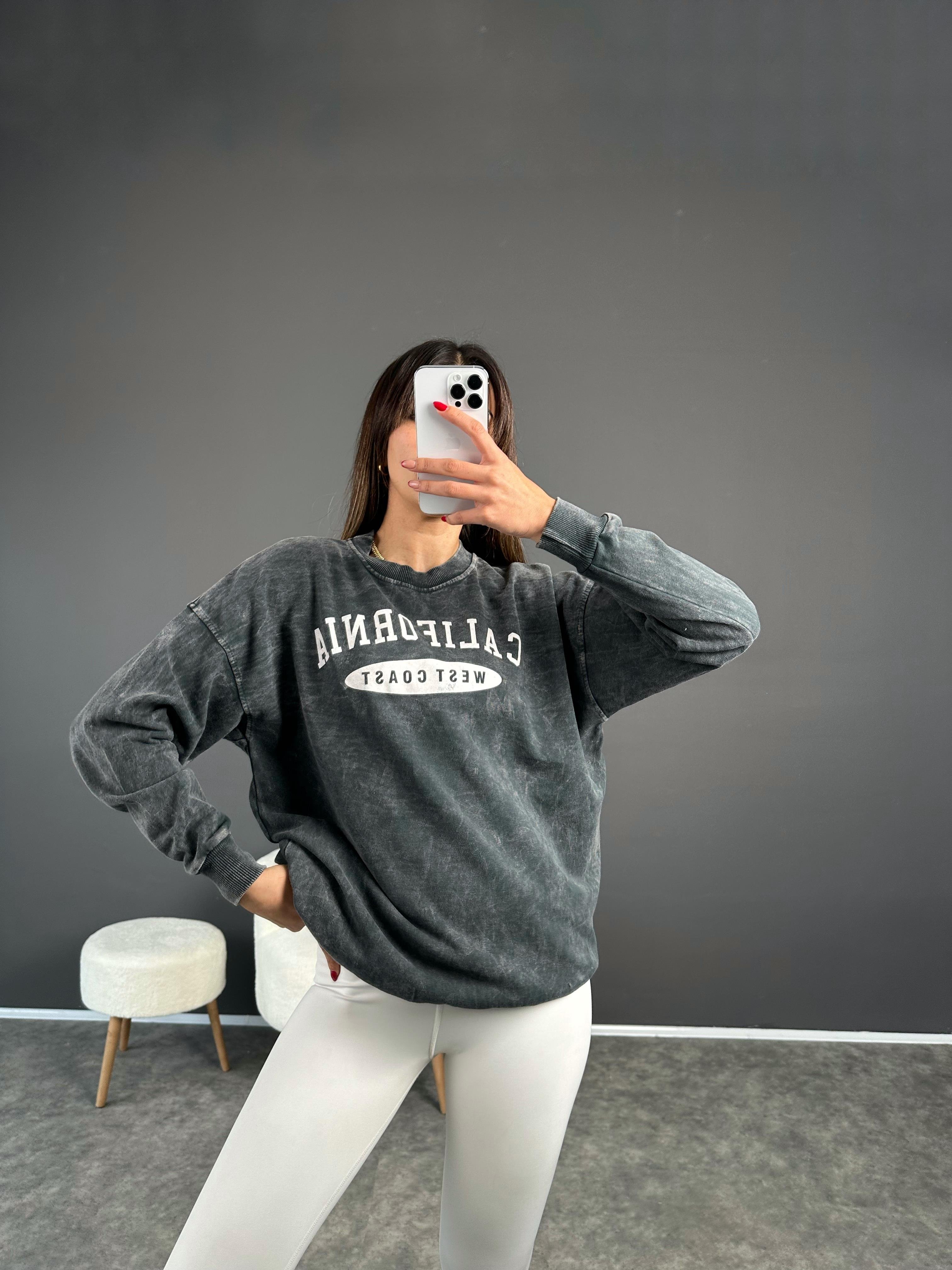 California Gri Eskitme SweatshirtGausSWEATSHIRTGU002561