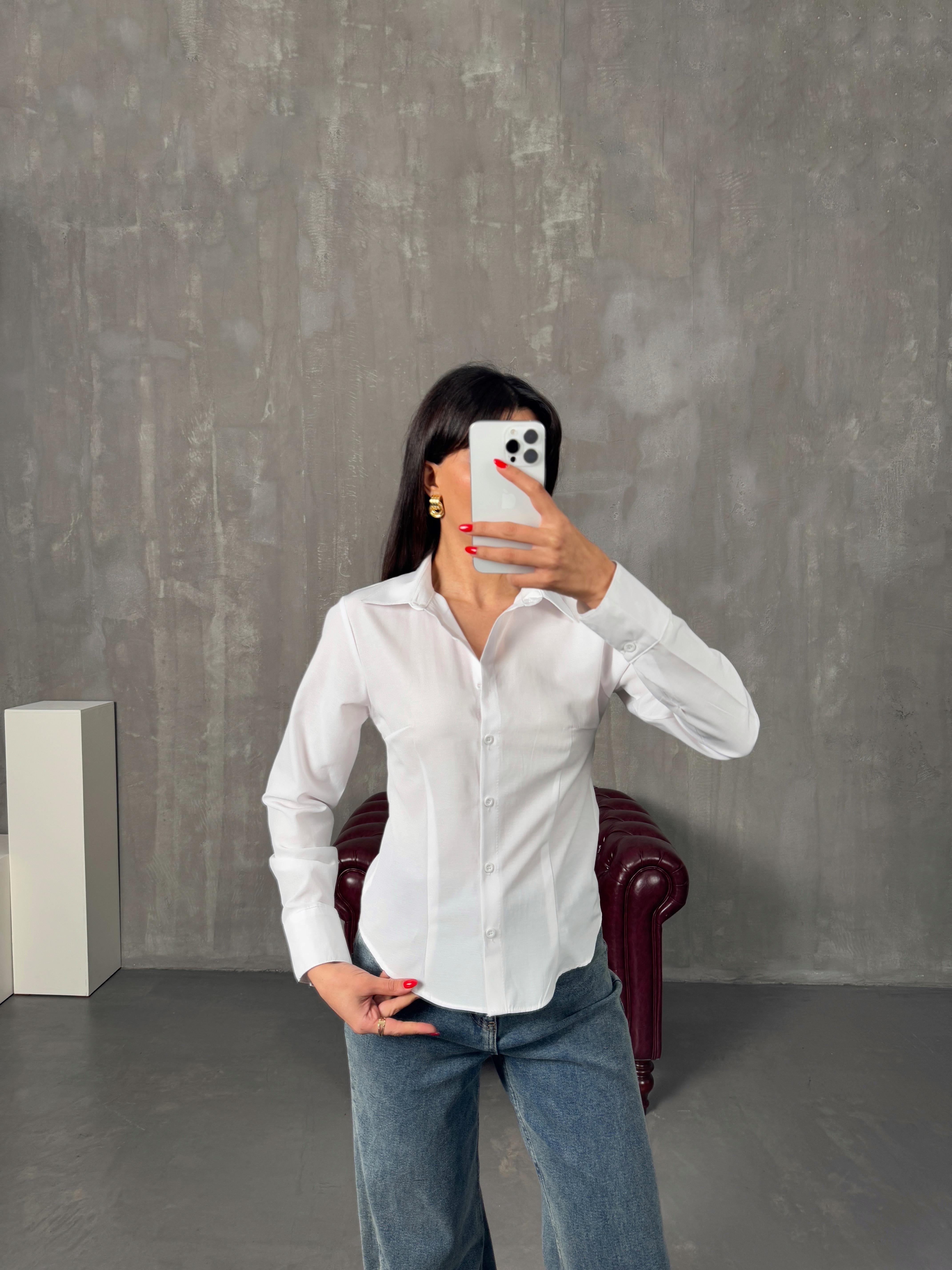 Neval Beyaz Slim Fit GömlekGausGÖMLEKGU00904331