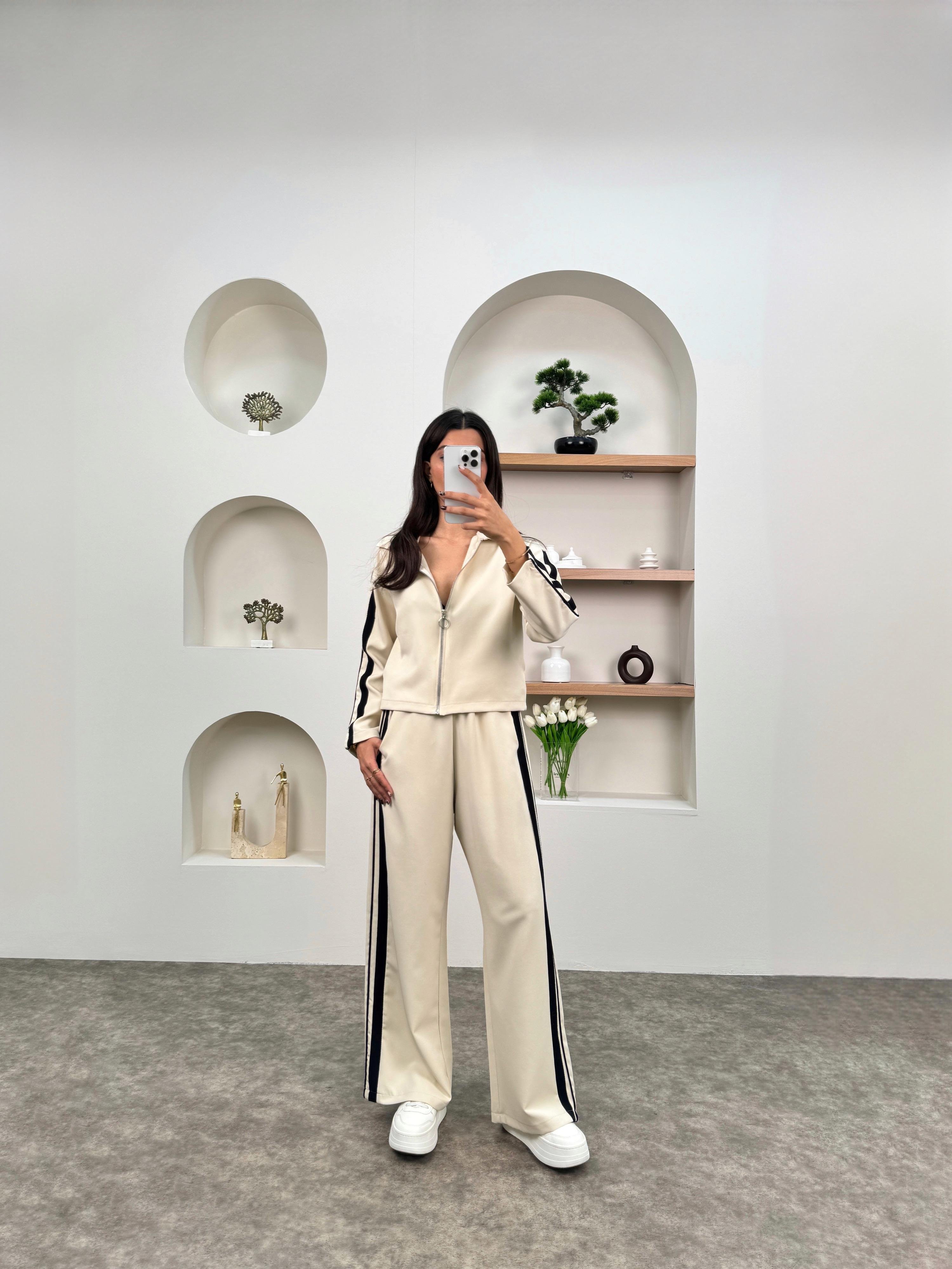 Ena Taş Çizgili ZR Model Fermuarlı TakımGausTAKIMGU00903698