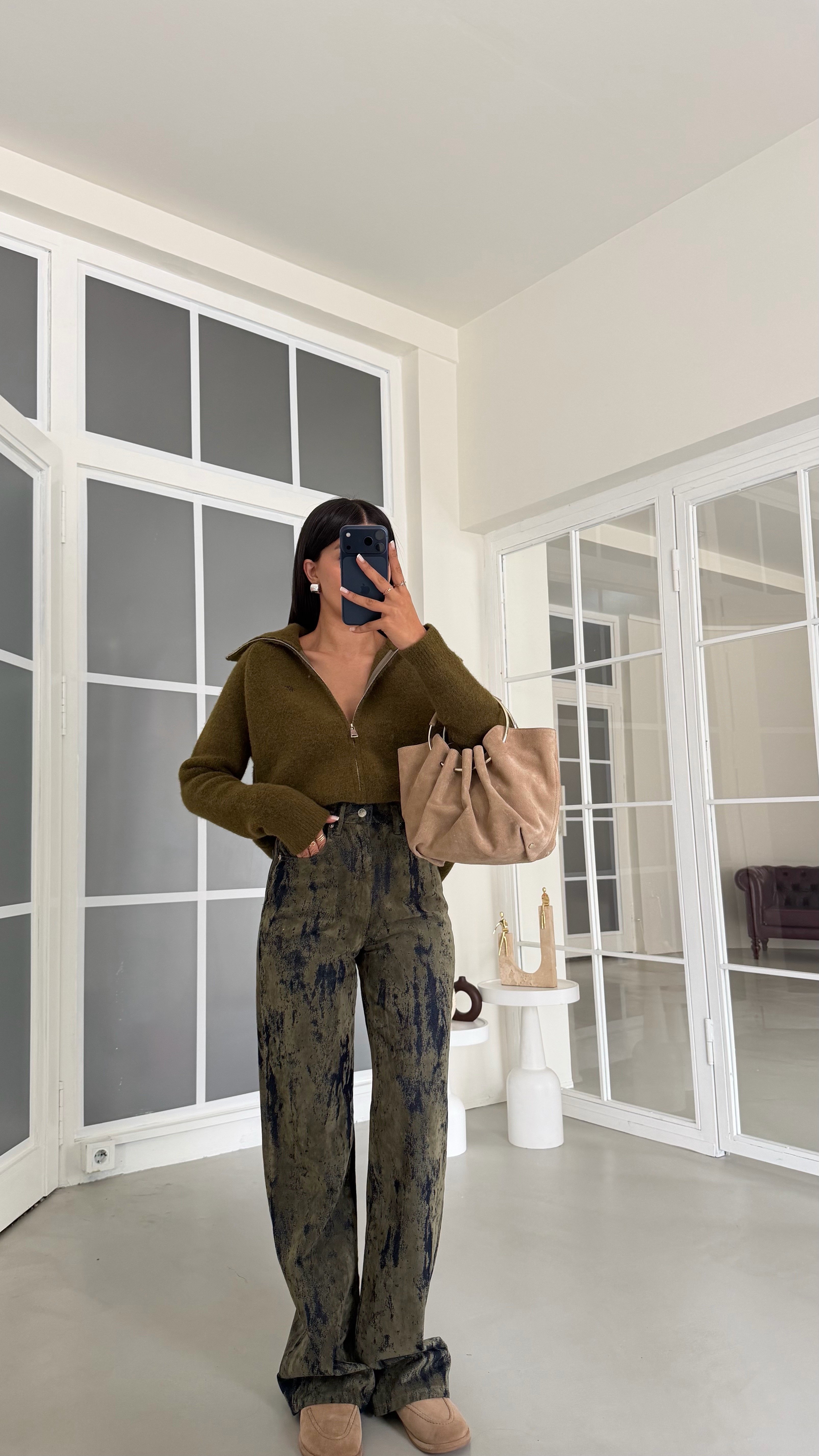 Yeşil ZR Model Kadife Tasarım Jean GAUS-02170GAUSDenim PantsGAUS-02170