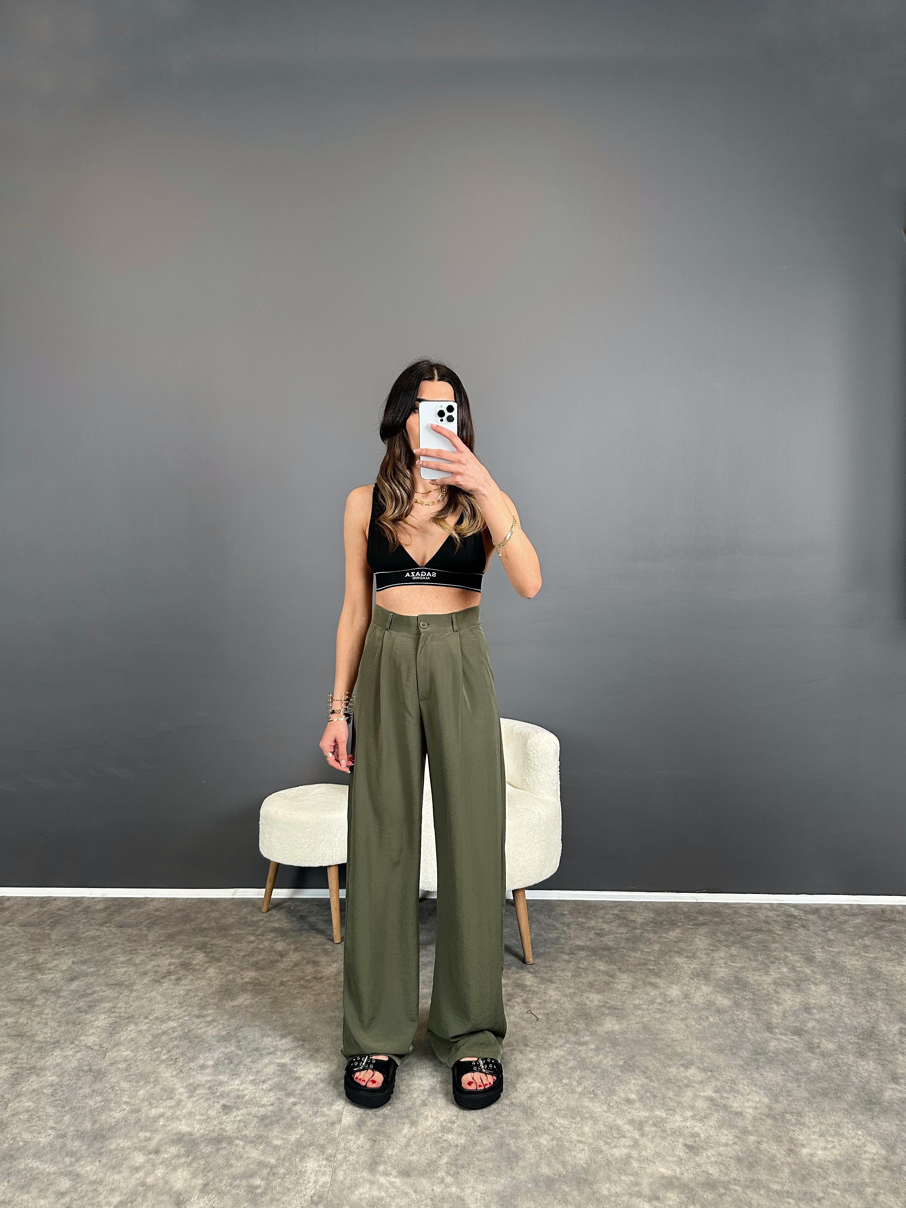 Tensel Haki Palazzo Pantolon GausPANTOLONGU004667