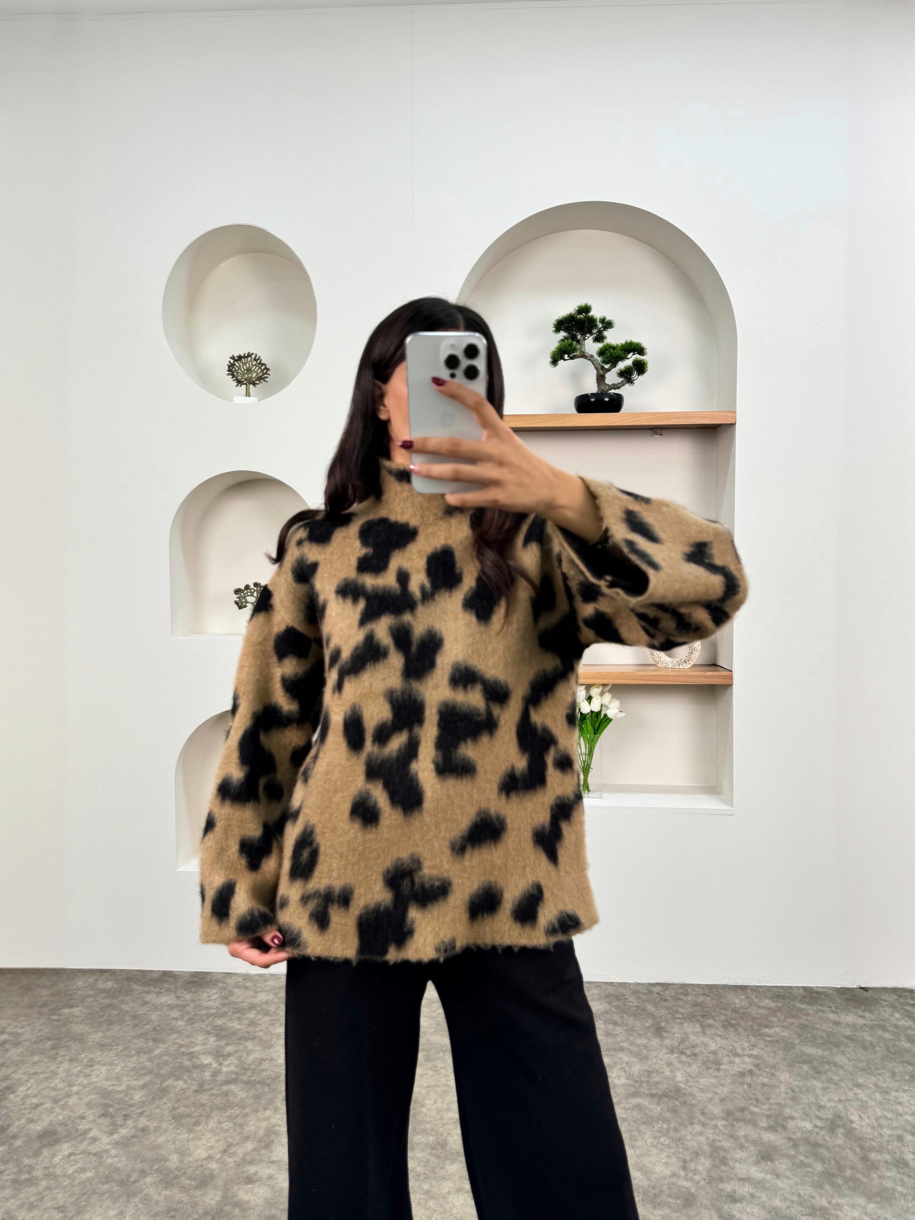 Huwa Muadil Balıkçı Yaka Leopar Muadil KazakGausKAZAKGU00903476