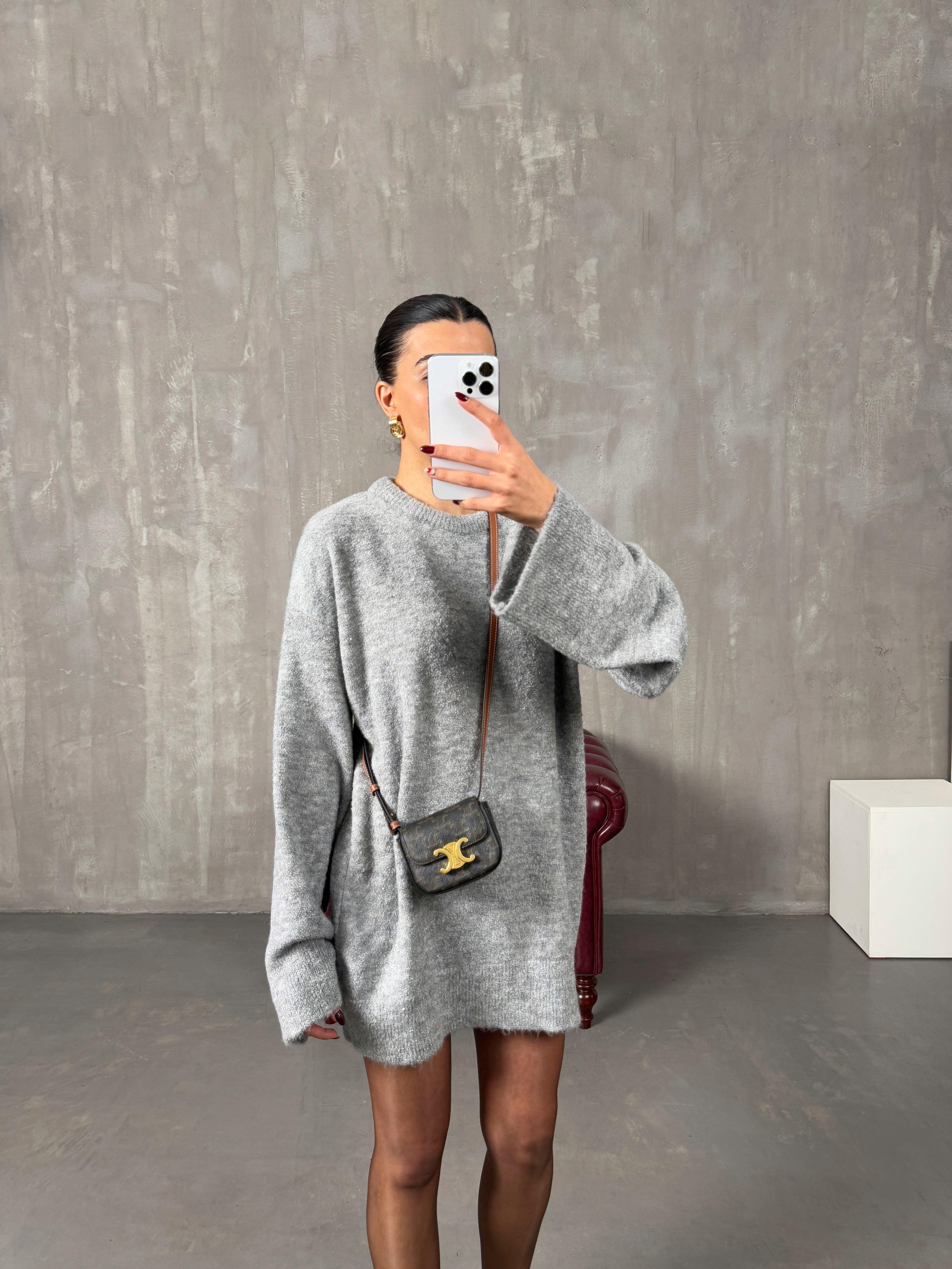 Arow Gri Triko Oversize Kazak