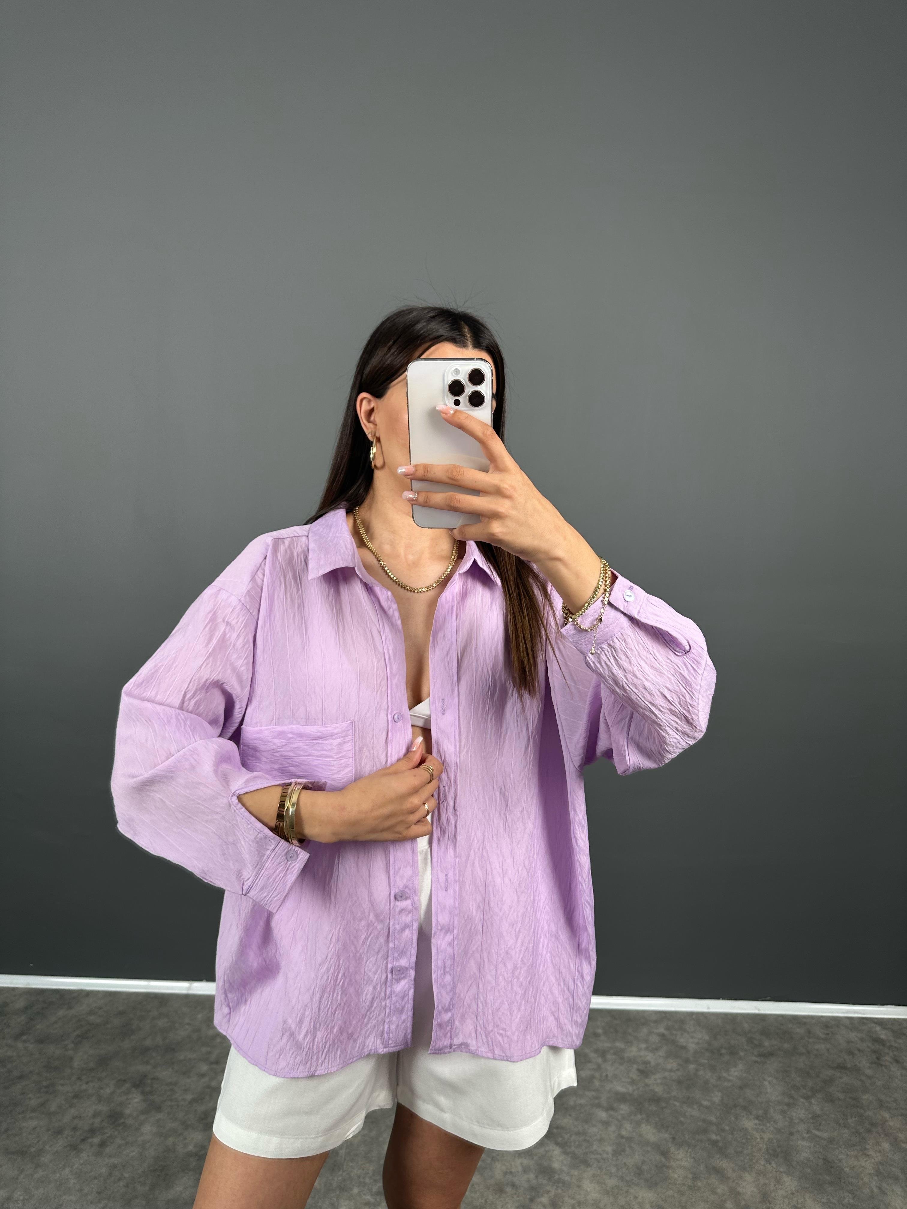 Lope Lila Premium Salaş Gömlek 