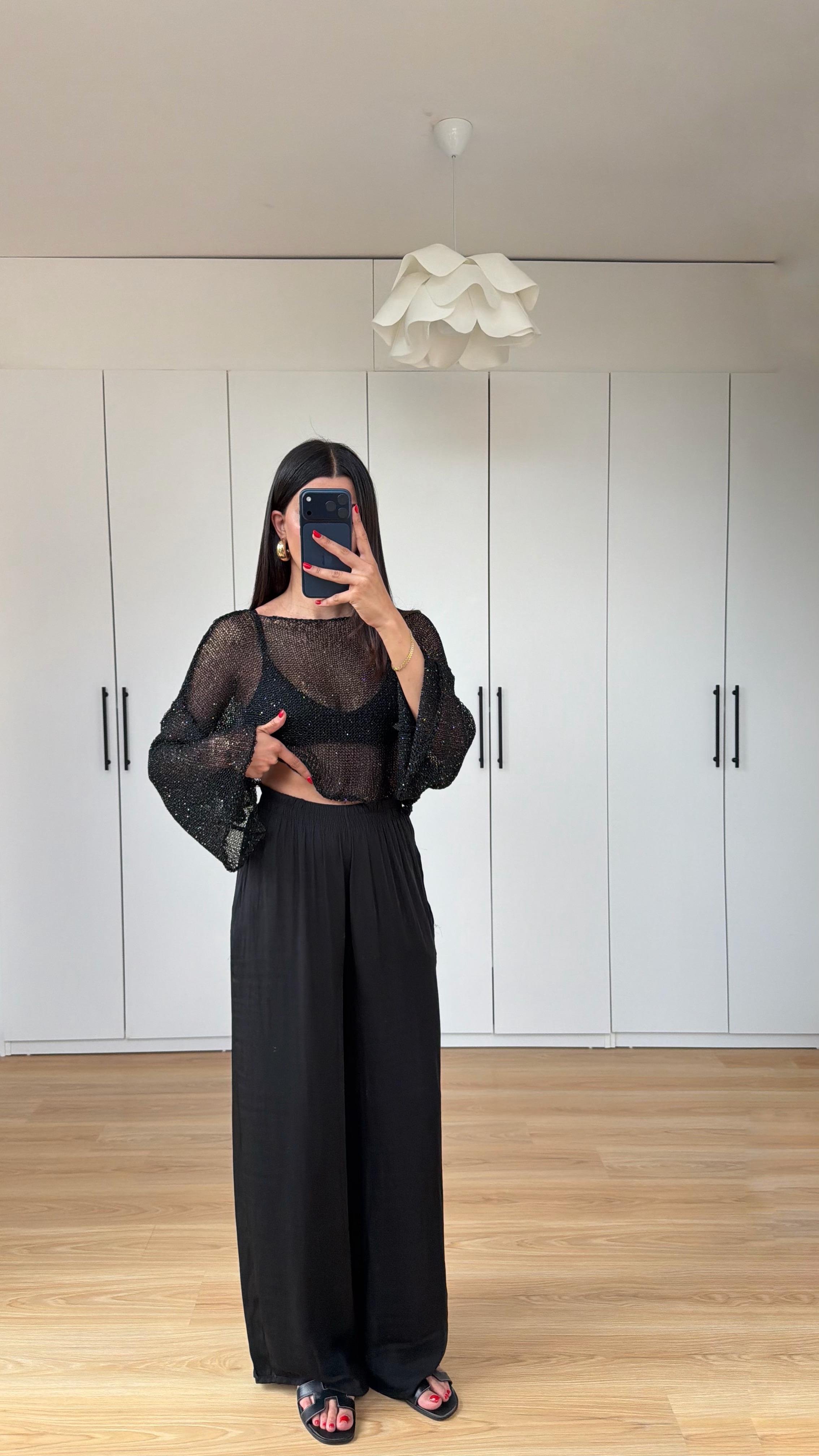 Siyah Beli Lastikli Yumuşak Dokulu Premium Pantolon GAUS-01575GAUSPANTOLONGAUS-01575