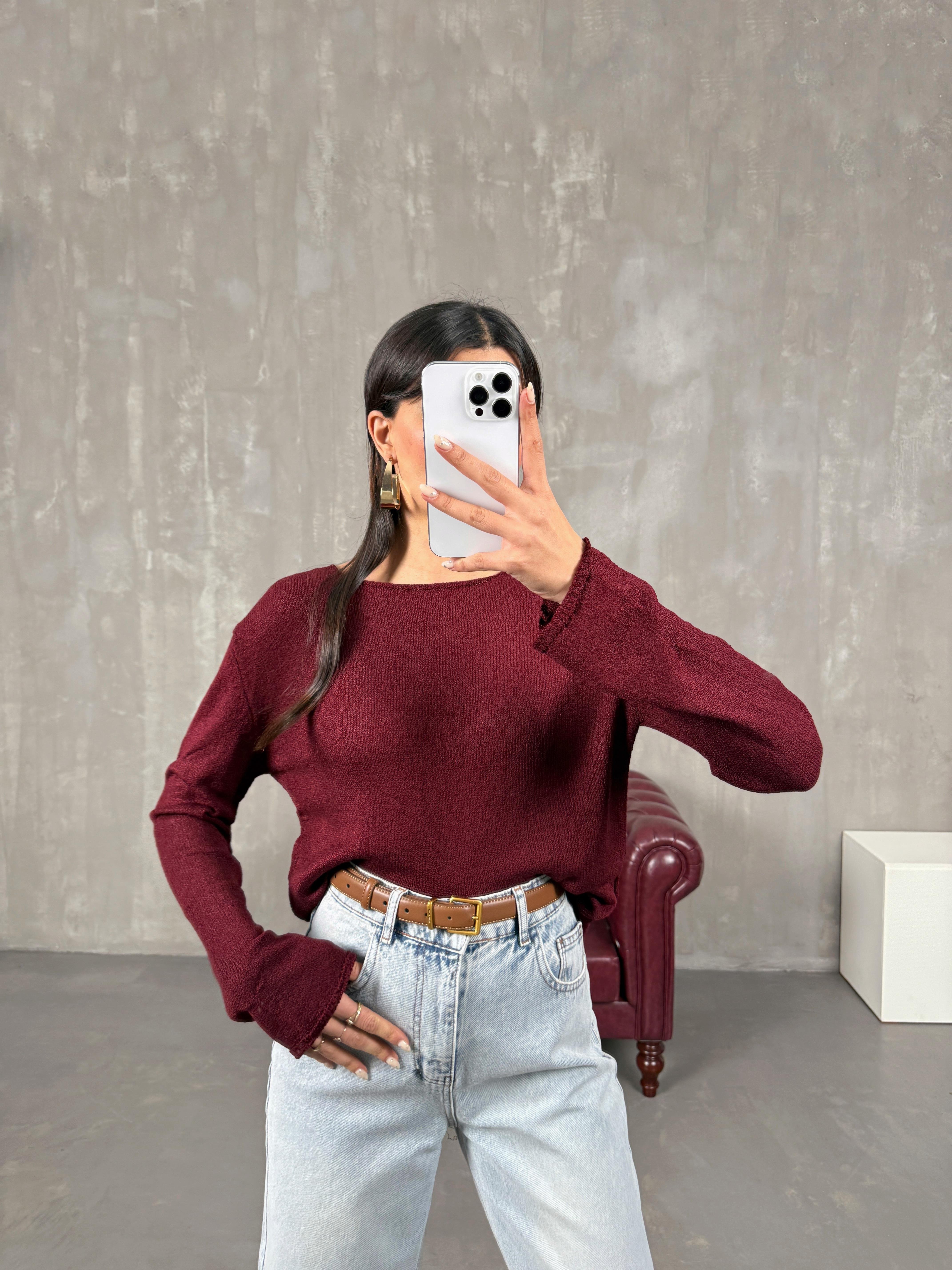 Nebra Bordo MD Muadil İnce Triko