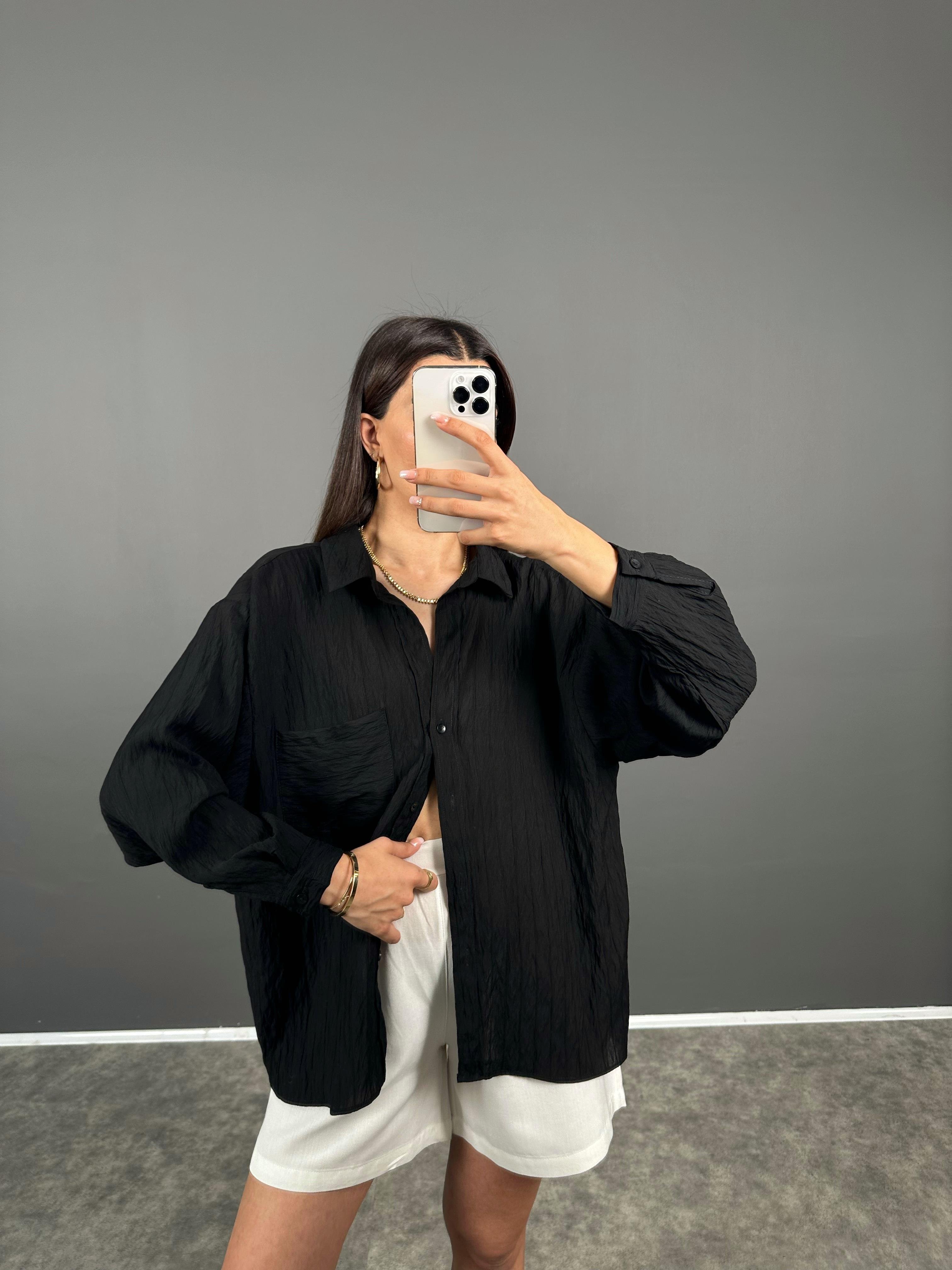 Lope Siyah Premium Salaş Gömlek