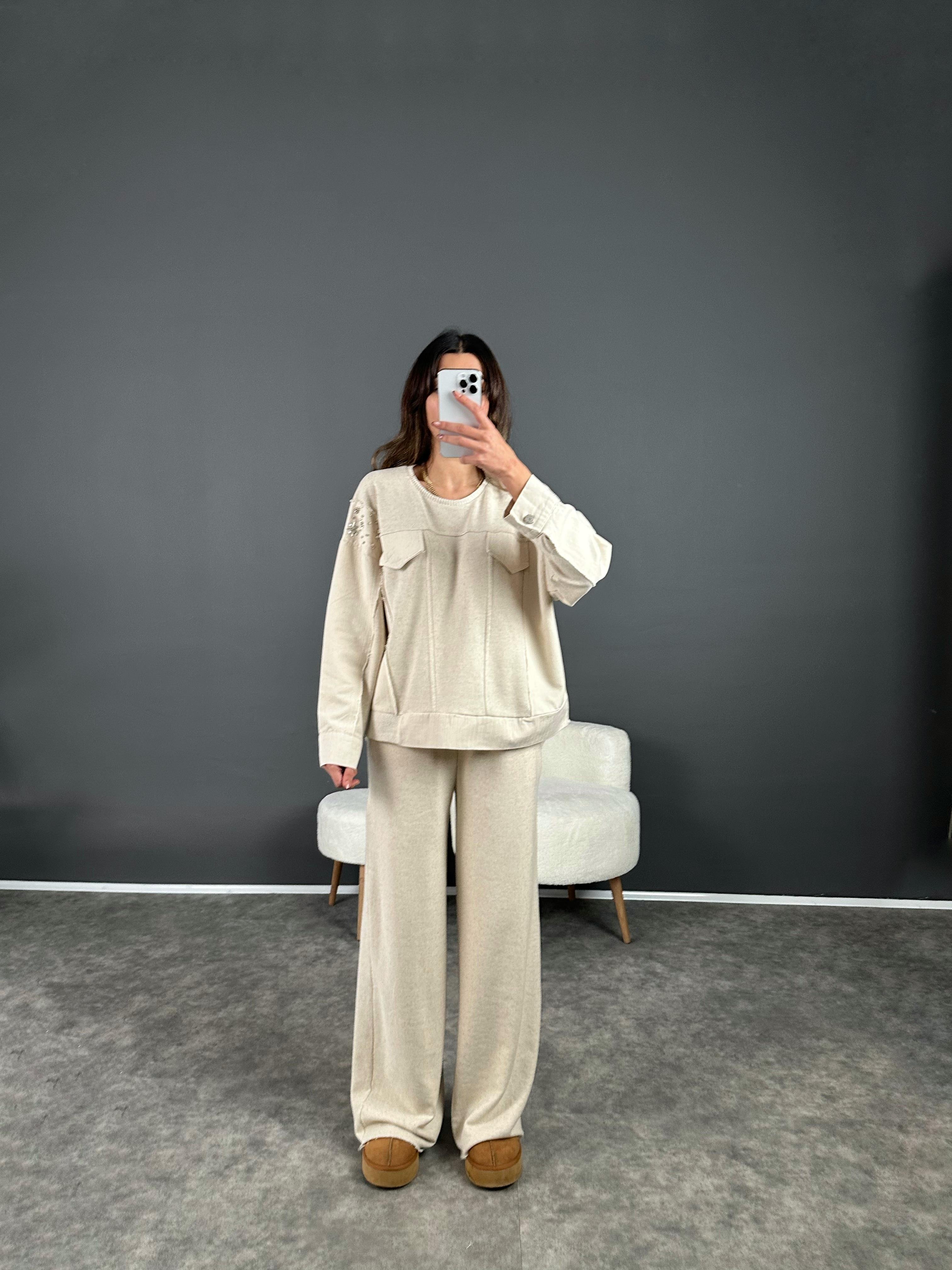 Good Krem Taşlı Zr Model İkili Takım GausTAKIMGU002979