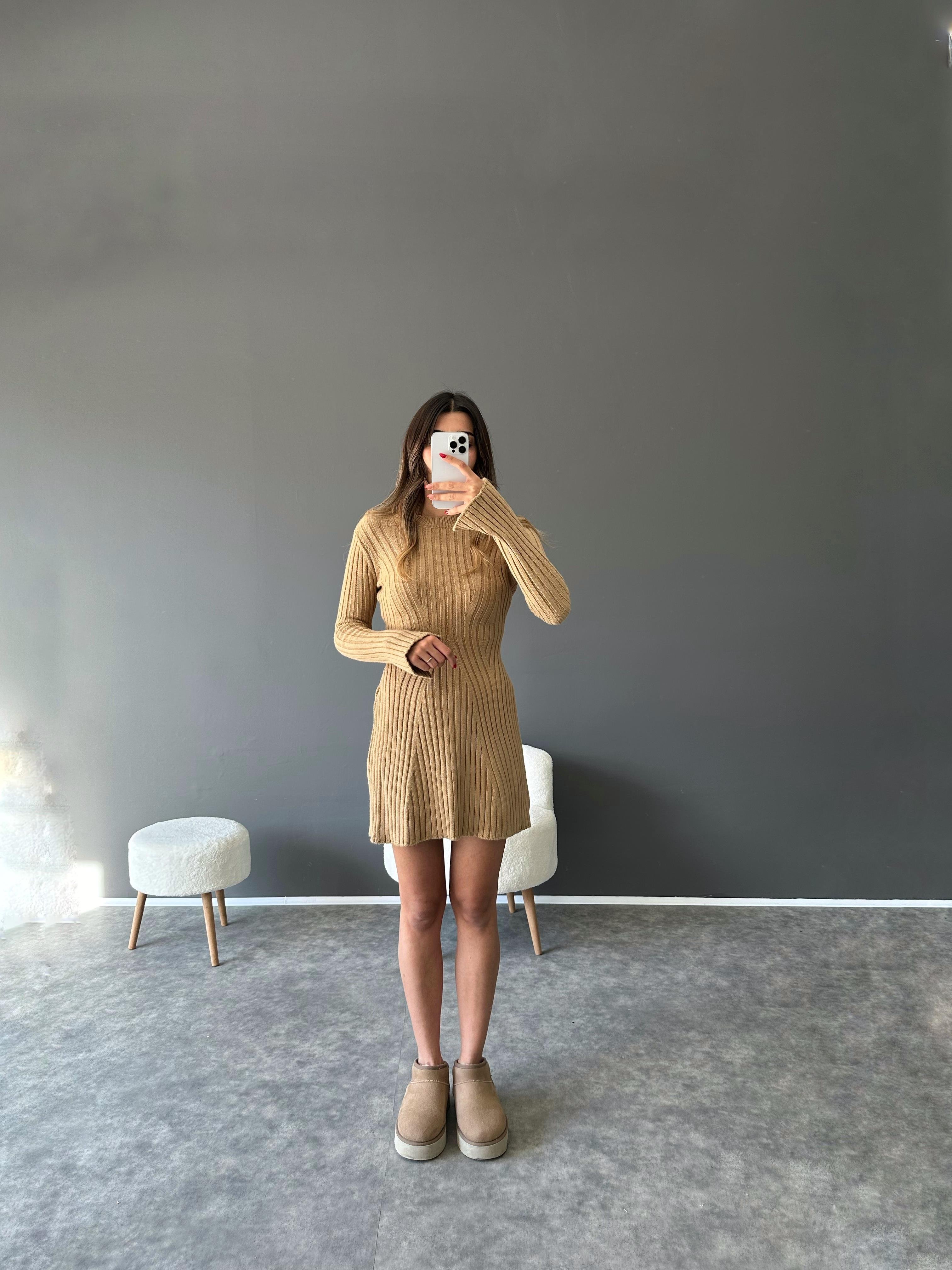 Marini Camel Triko ElbiseGausELBİSEGU002459