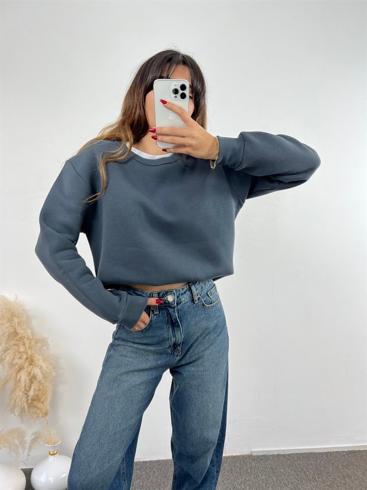 Füme Şardonlu Basic SweatGausSWEATSHIRTGU00709