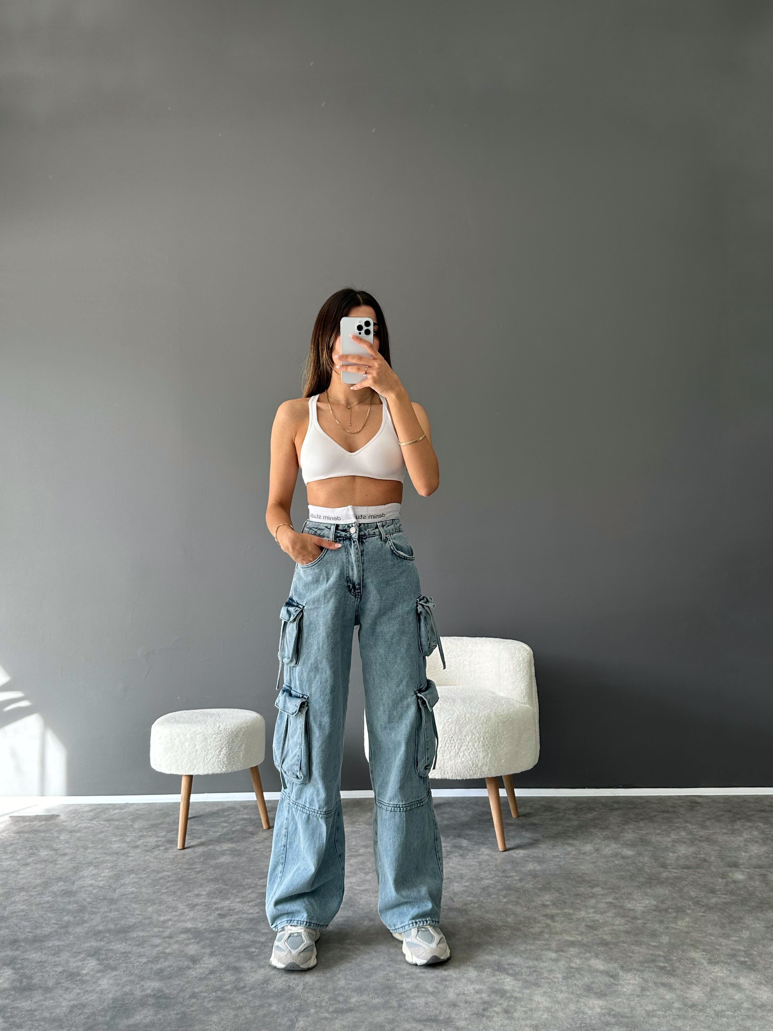 Galina Kargo Cepli Kemer Detaylı Jean