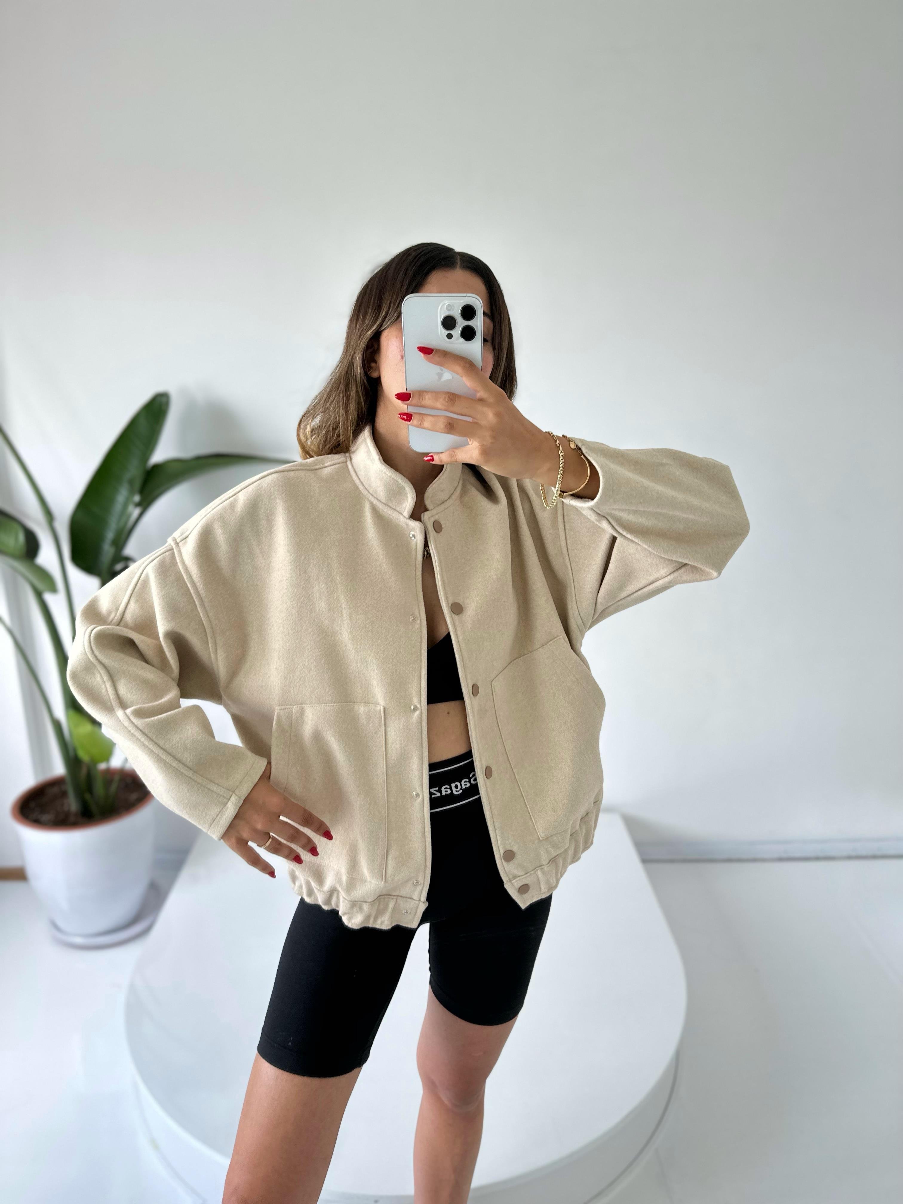 Gri Oversize Kaşe CeketGausCEKETGU001845