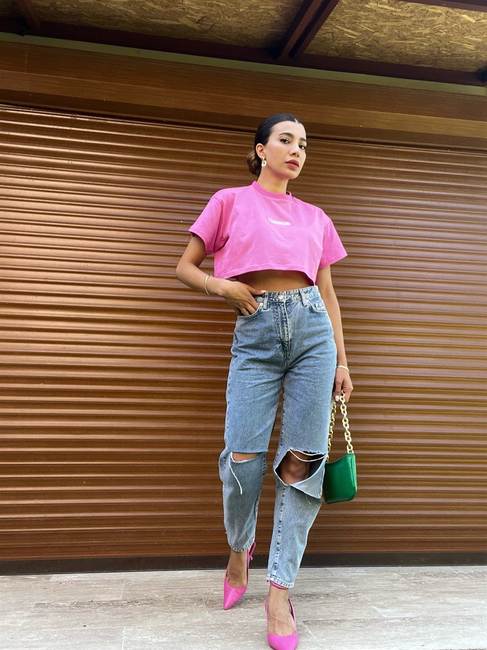 Orijinal Marka Yırtık Denim Pantolon