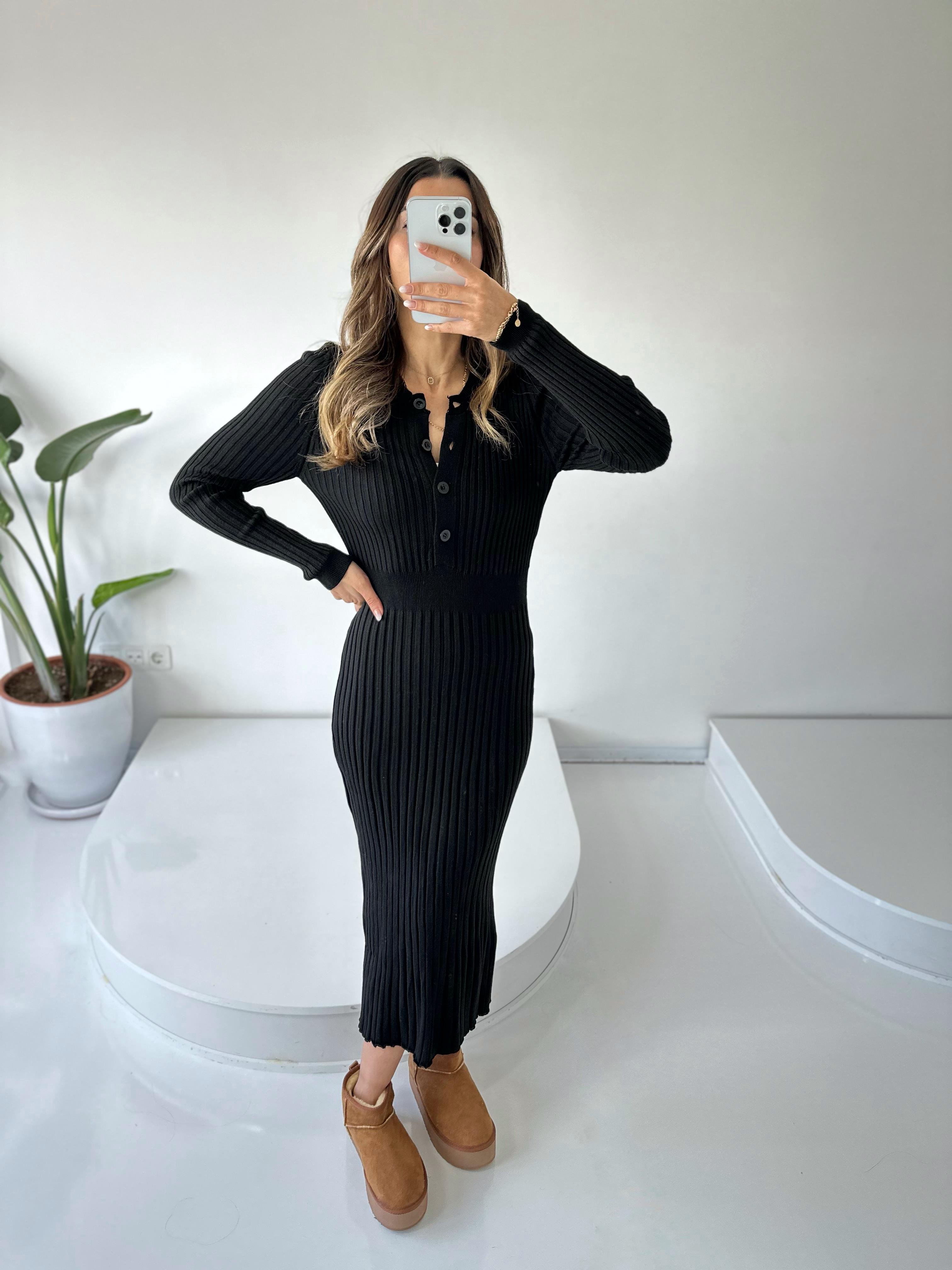 Ronnie Siyah Triko Elbise GausELBİSEGU002211