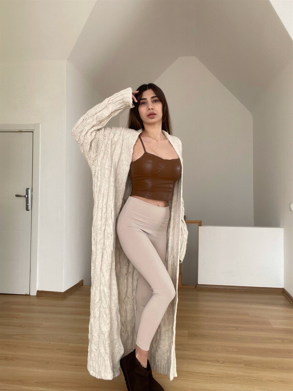 Suave Uzun Krem Hırka 