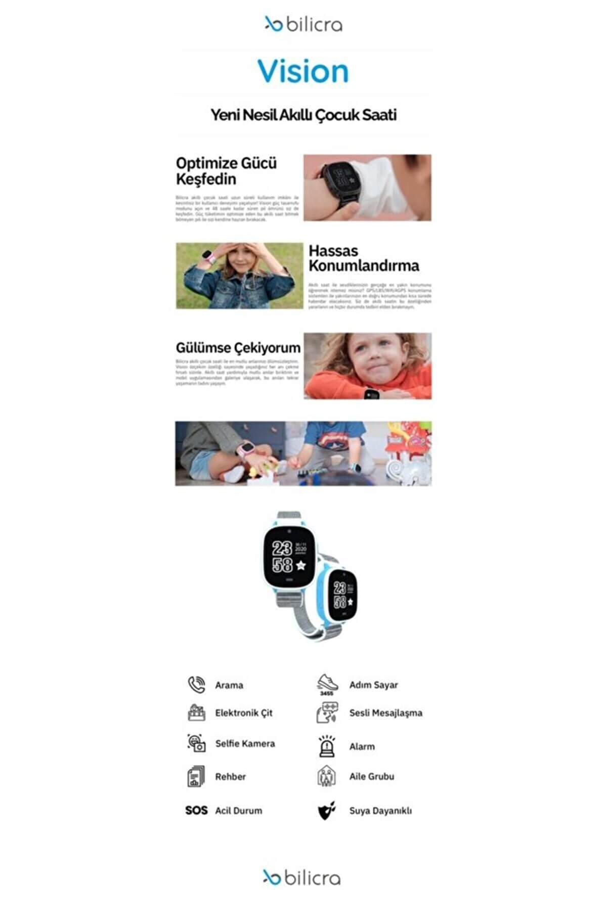 Vision Akıllı Çocuk Saati - Pinky (Yerli Üretim)