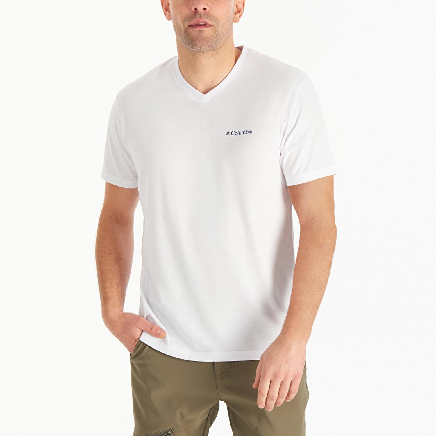 Columbia Cs0288 Csc M Basic Sm Logo Brushed V Neck Ss Tee Erkek T-Shirt