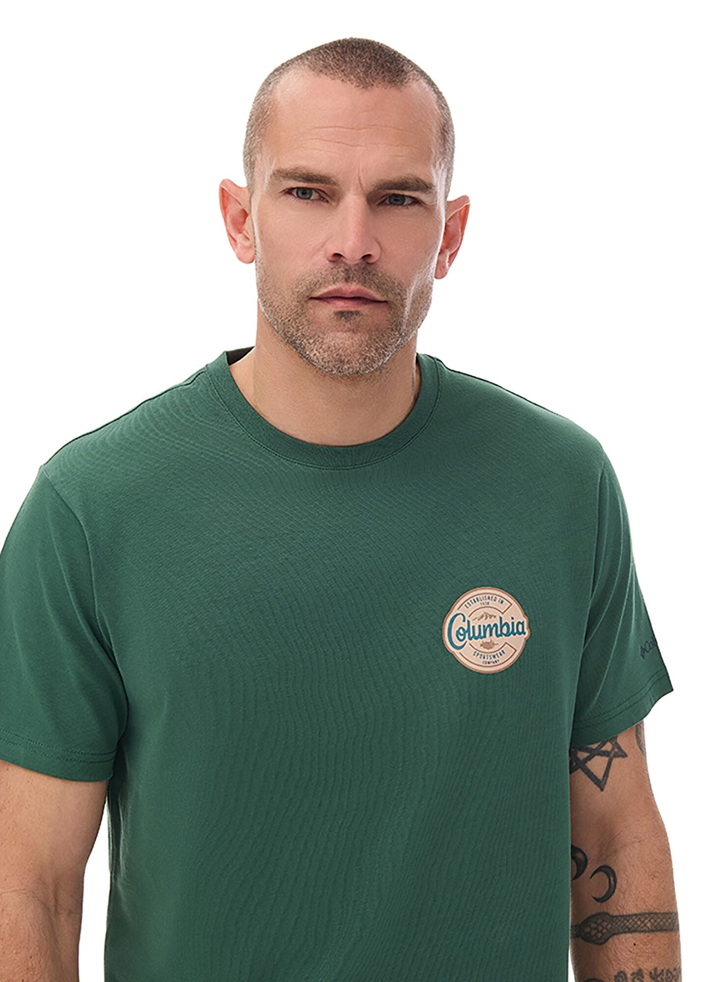Columbia CS0416 Csc M Button Stamp Scrıpted Ss Erkek T-Shirt