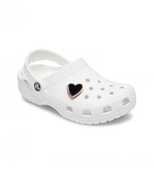 Crocs Jibbitz Black Heart with Gold Outline Unisex Aksesuar